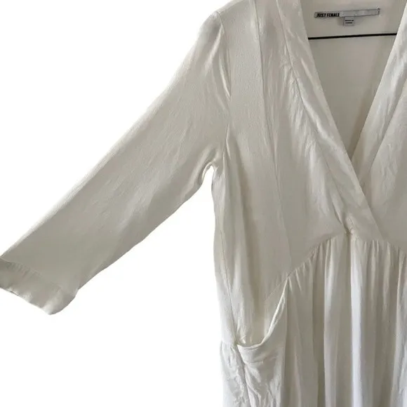 Just Female | Lola Drop Waist Mini Dress White XS - Image 10