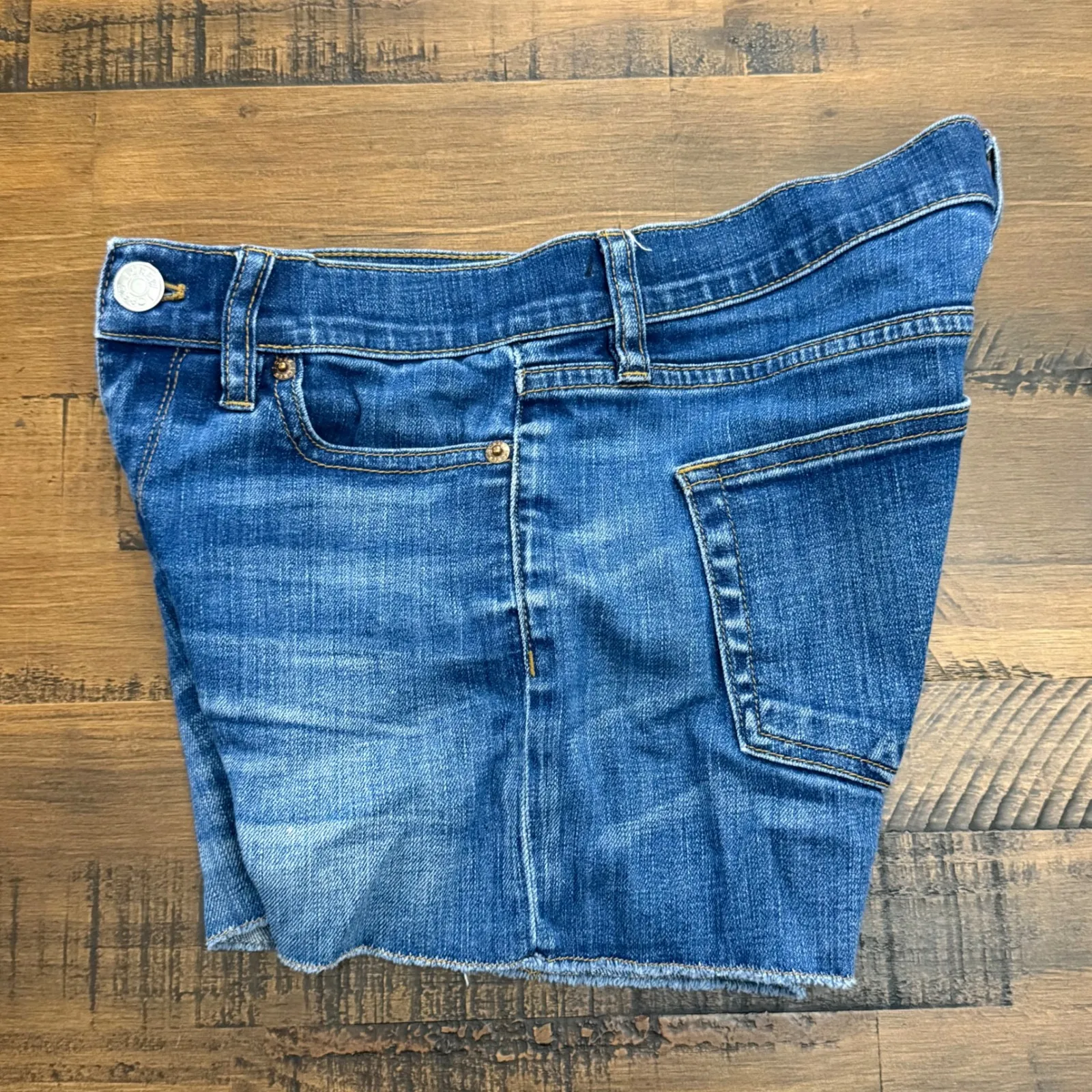 J Crew Indigo Denim Raw Hem‎ Jean Shorts Womens Size 24 - Image 3