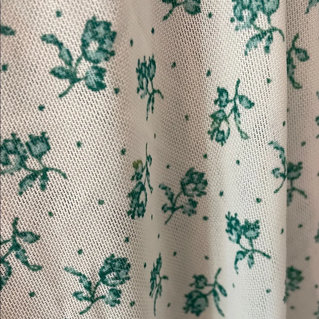 Free People Sweetie Pie Womens S Top Teal & White Floral Mesh Cropped Ruched - Image 5