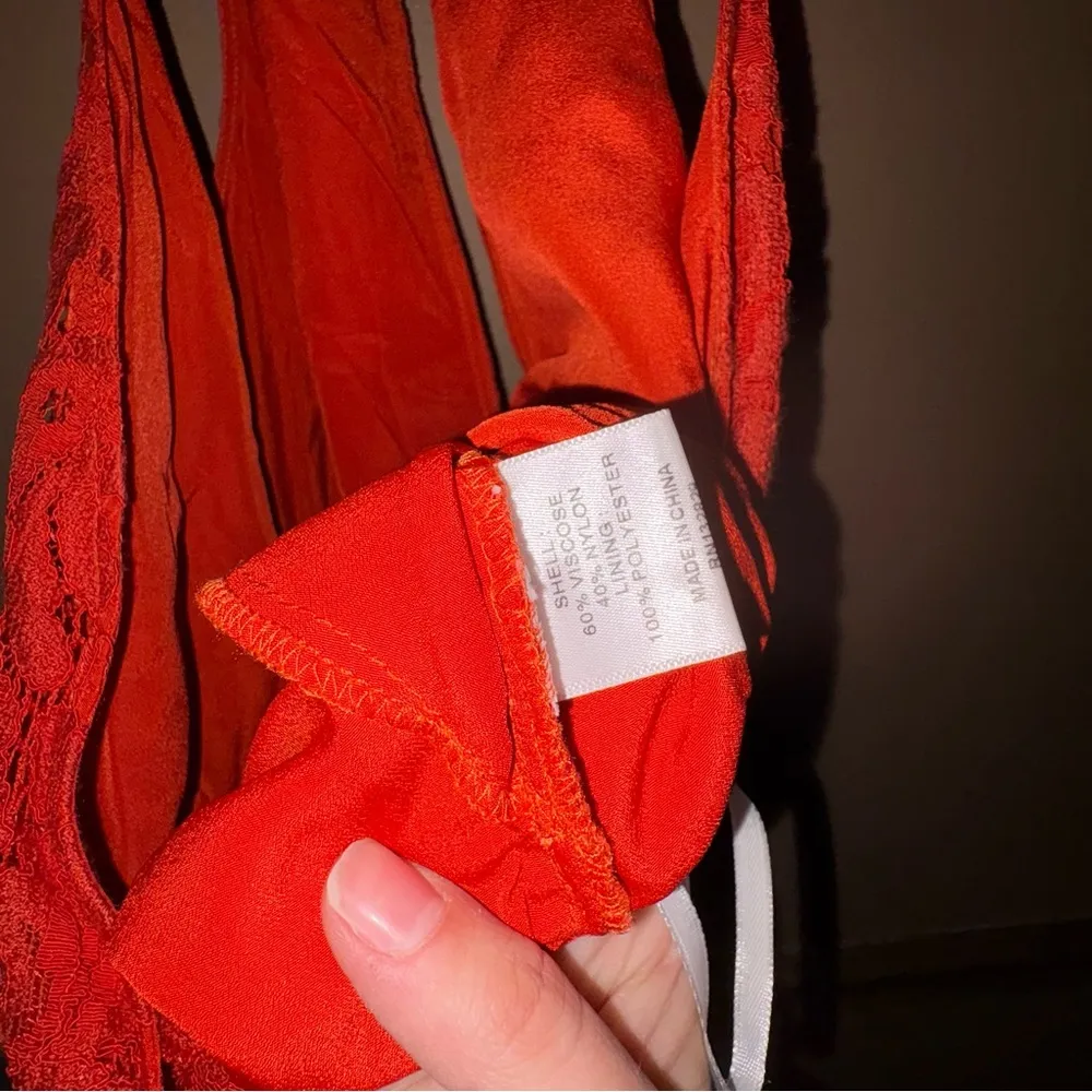 Revolve Lovers and friends Gretta Faux Wrap Romper in‎ Deep Cora Red size small - Image 8