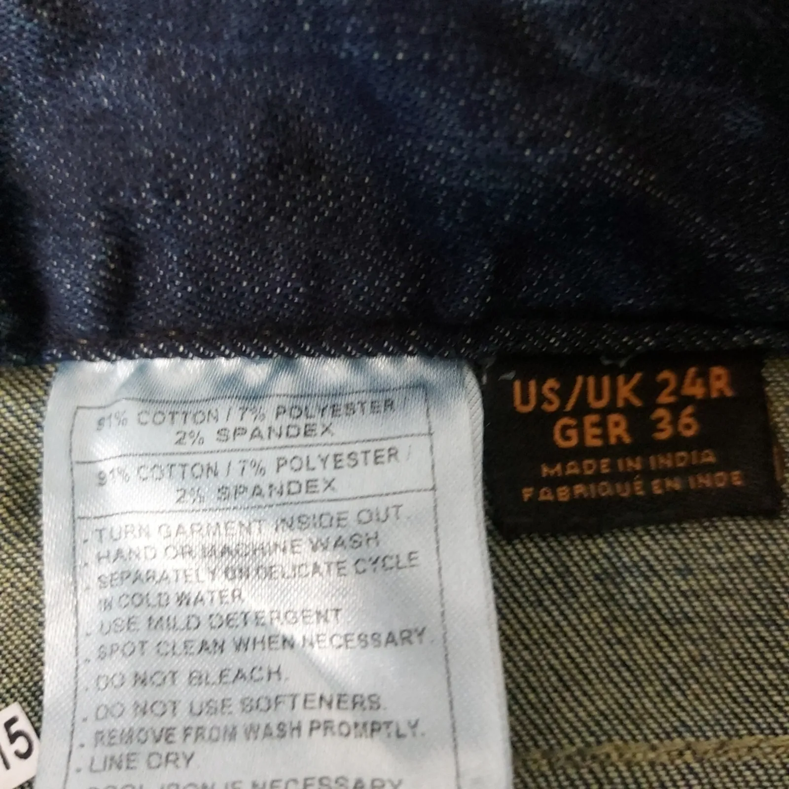 Ariat Cropped Denim Riding Breeches Indigo Jeans 24R NEW Activewear Sportswear - Image 10