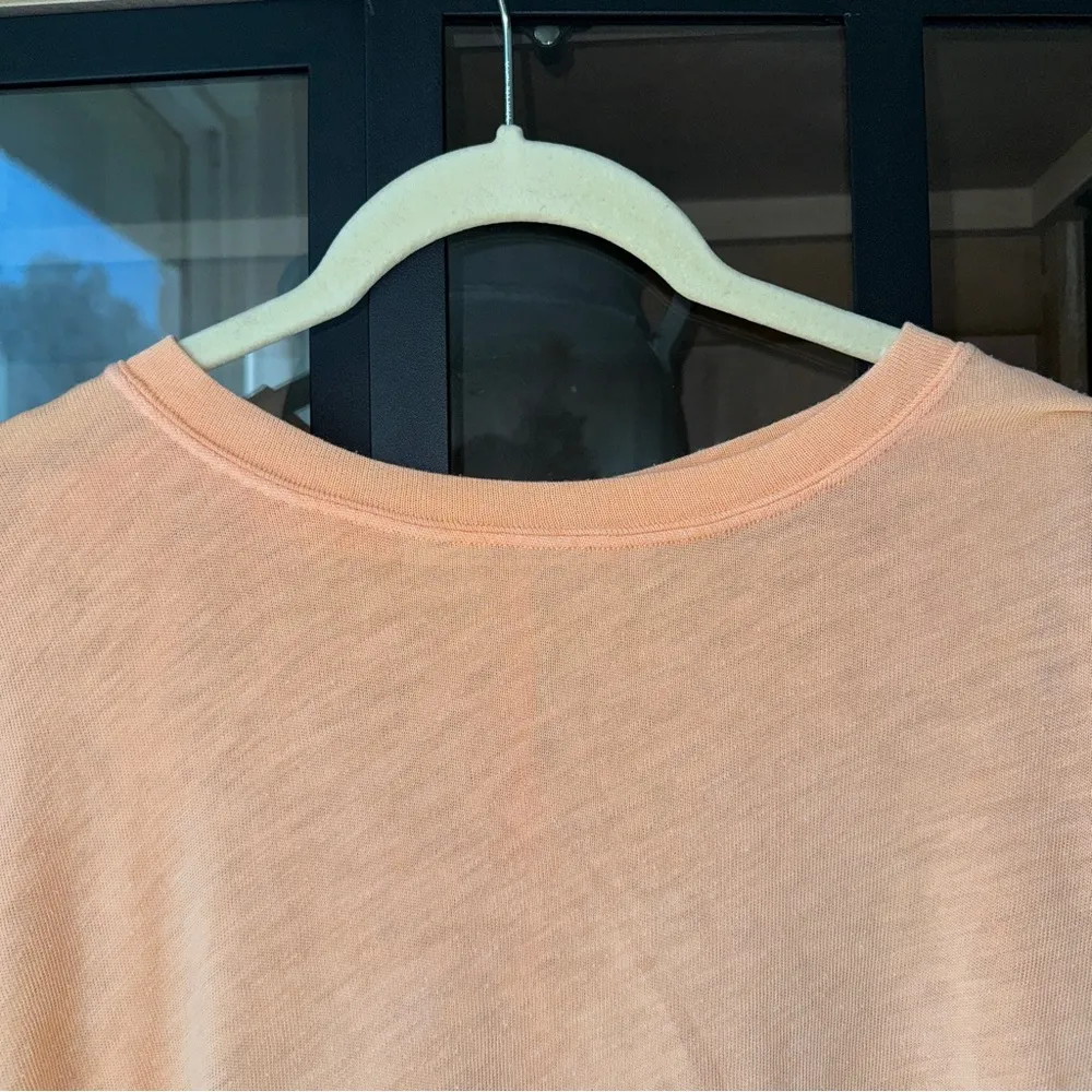 Free People tee We The Nina top tangerine Cactus Flower raw hem short sleeve - Image 6