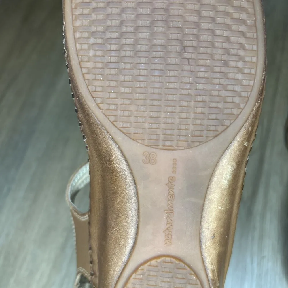 Pikolinos Womens 8 Valarta Sandals Leather T Strap Flower Brown Covered Toe - Image 8