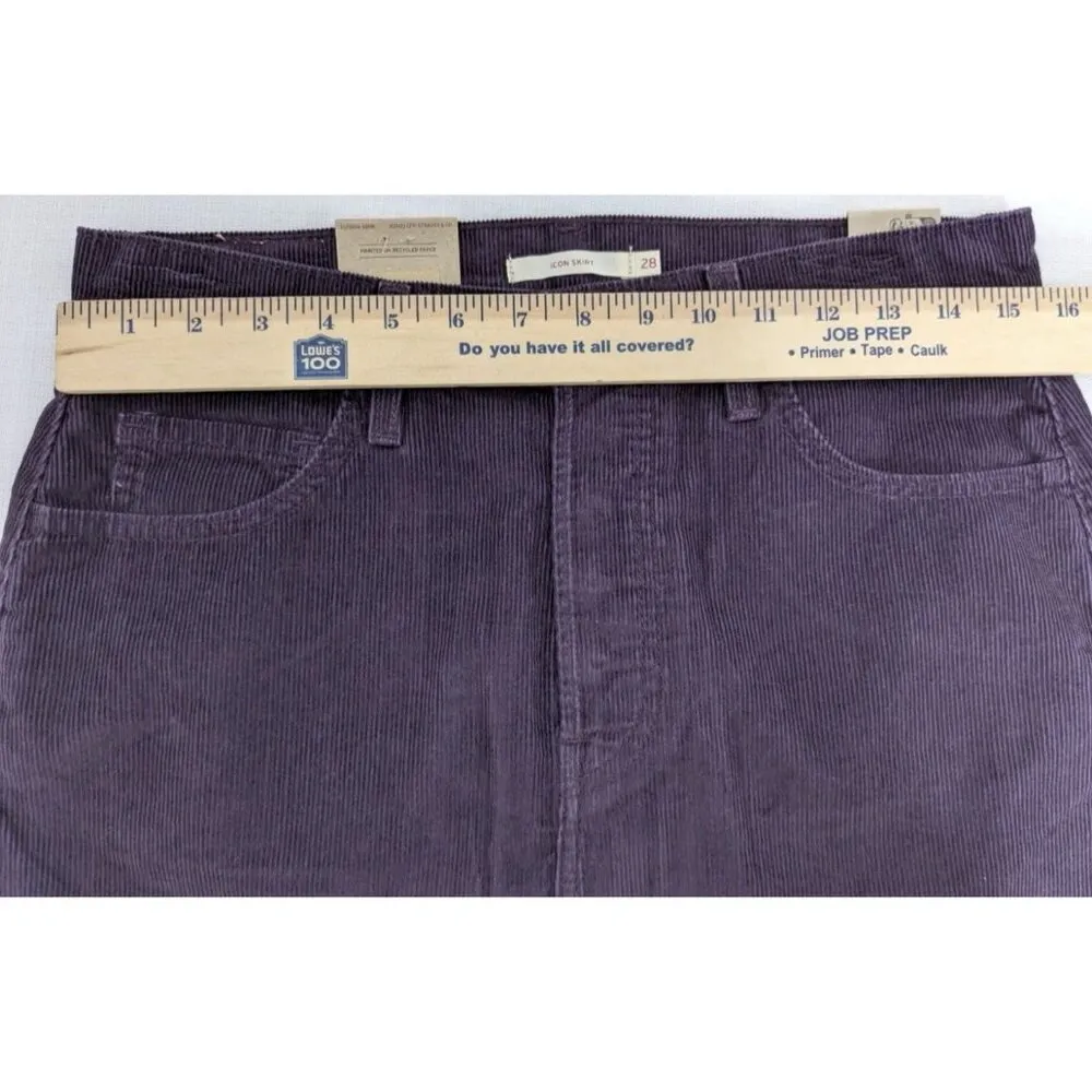 Levi's Size 29 Women’s Purple Corduroy Mini Icon Skirt Button-Fly Mid-Rise. New - Image 7