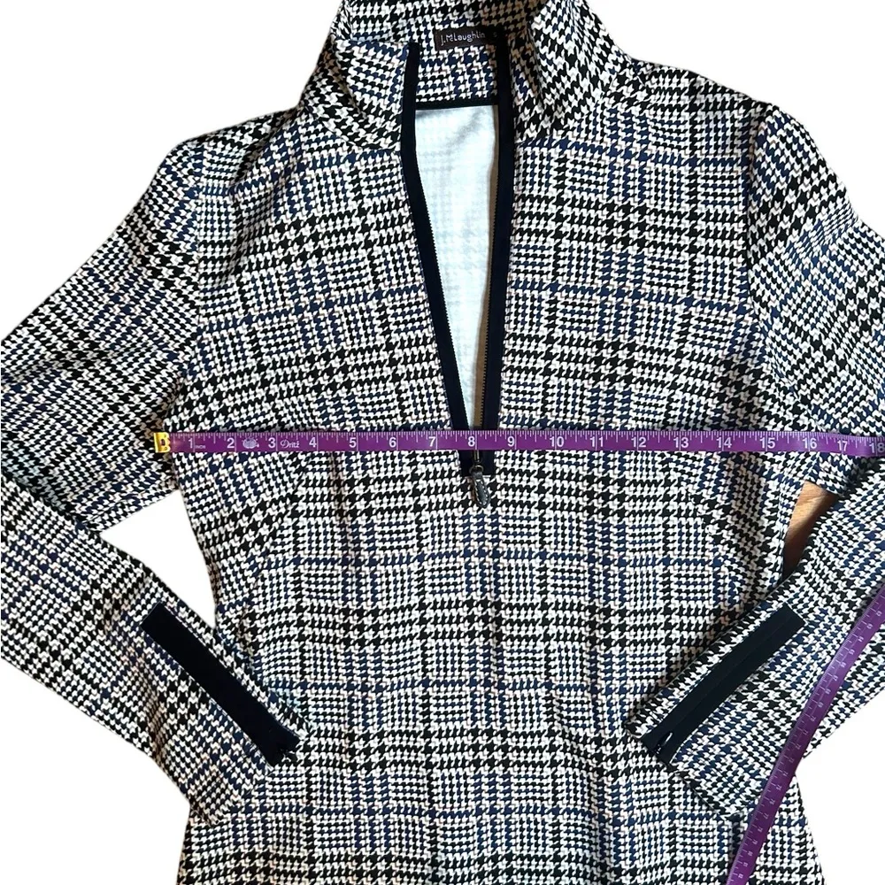 J. McLaughlin  Bedford Aspen Glenn Plaid dress Cream Black Navy Size Small - Image 6