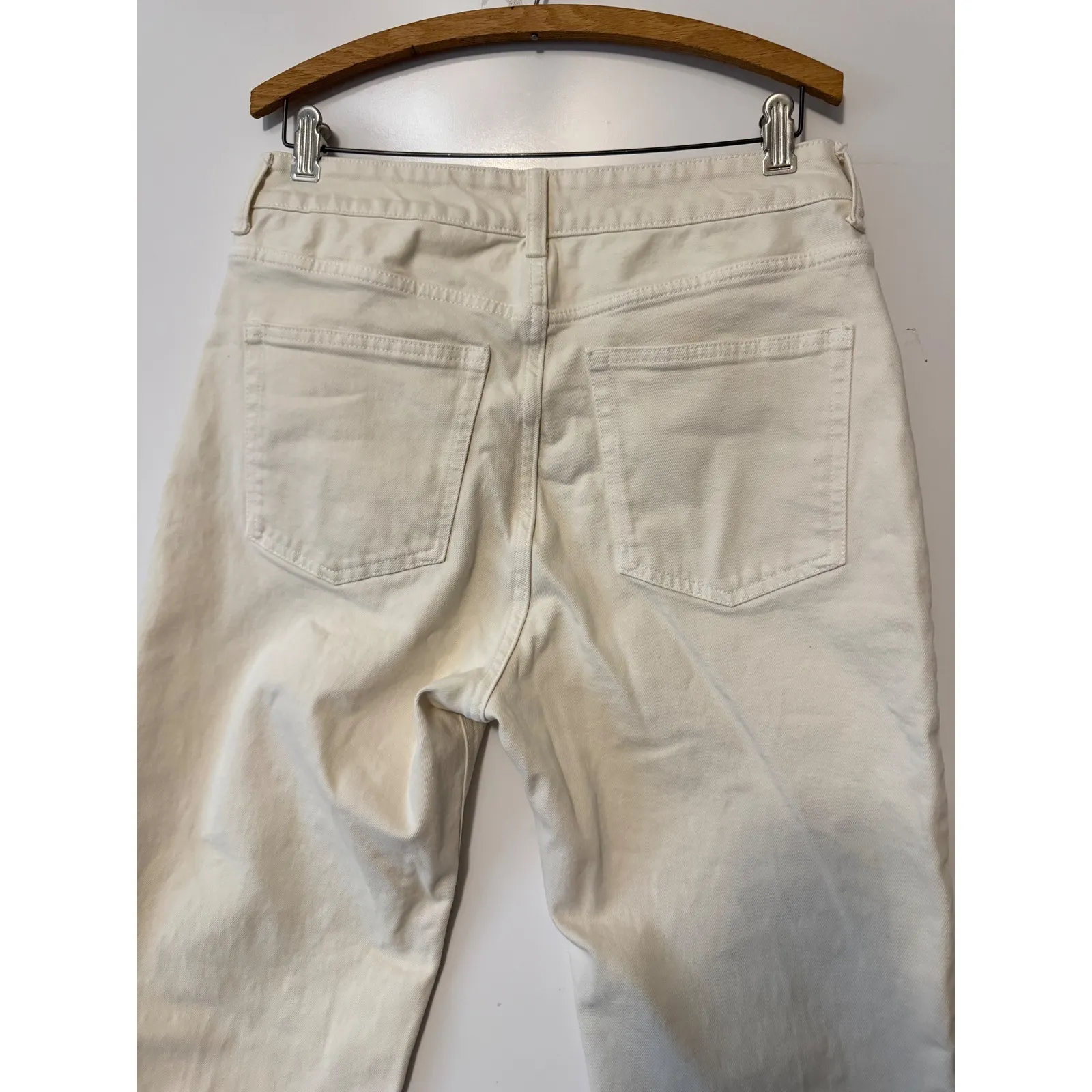 H&M‎ Women's Straight Jeans US 10 Off White Denim Classic Casual - Image 4