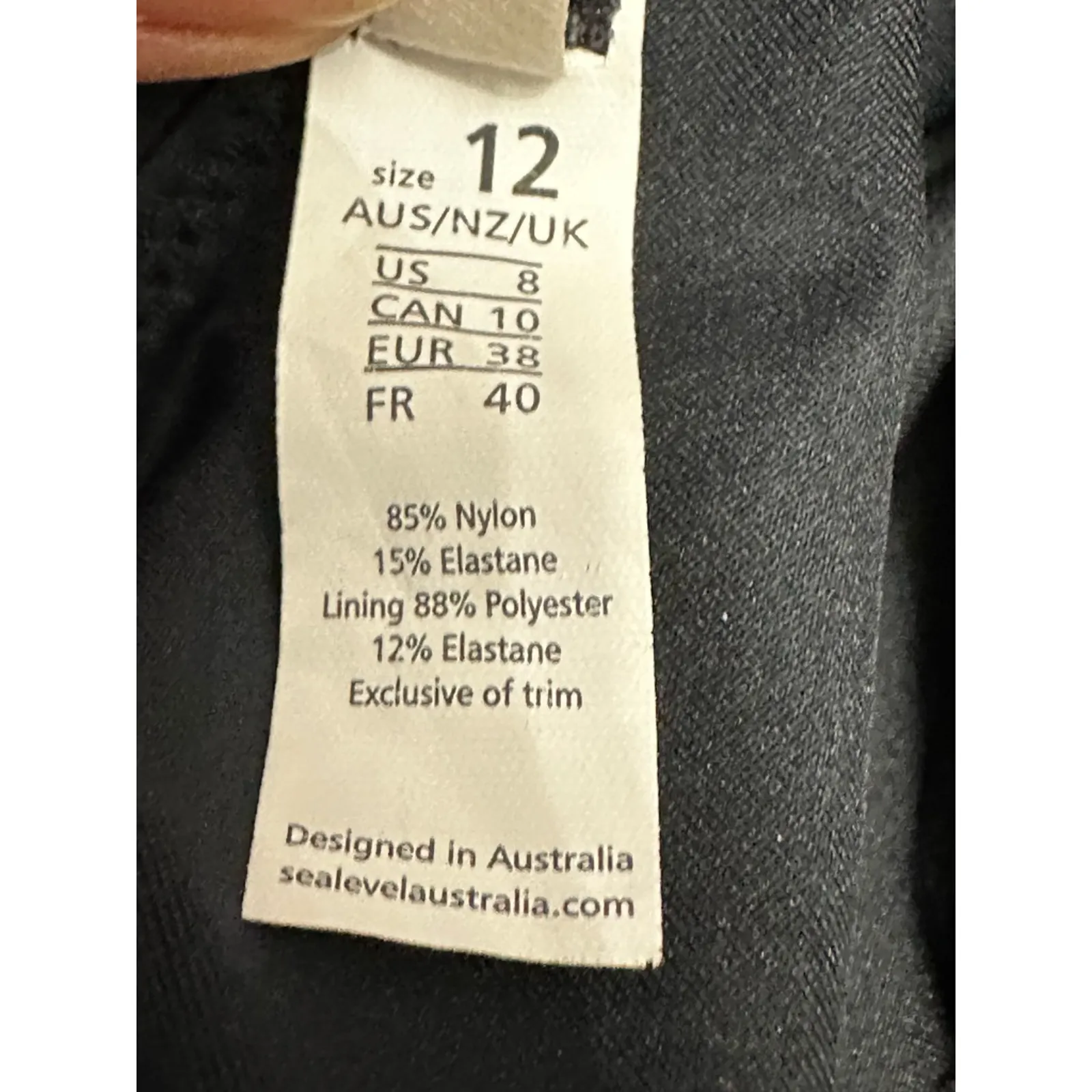 Sea Level Australia Bikini Swim Bottom Stretchy Nylon Blend Black Women's 8 NWOT - Image 7