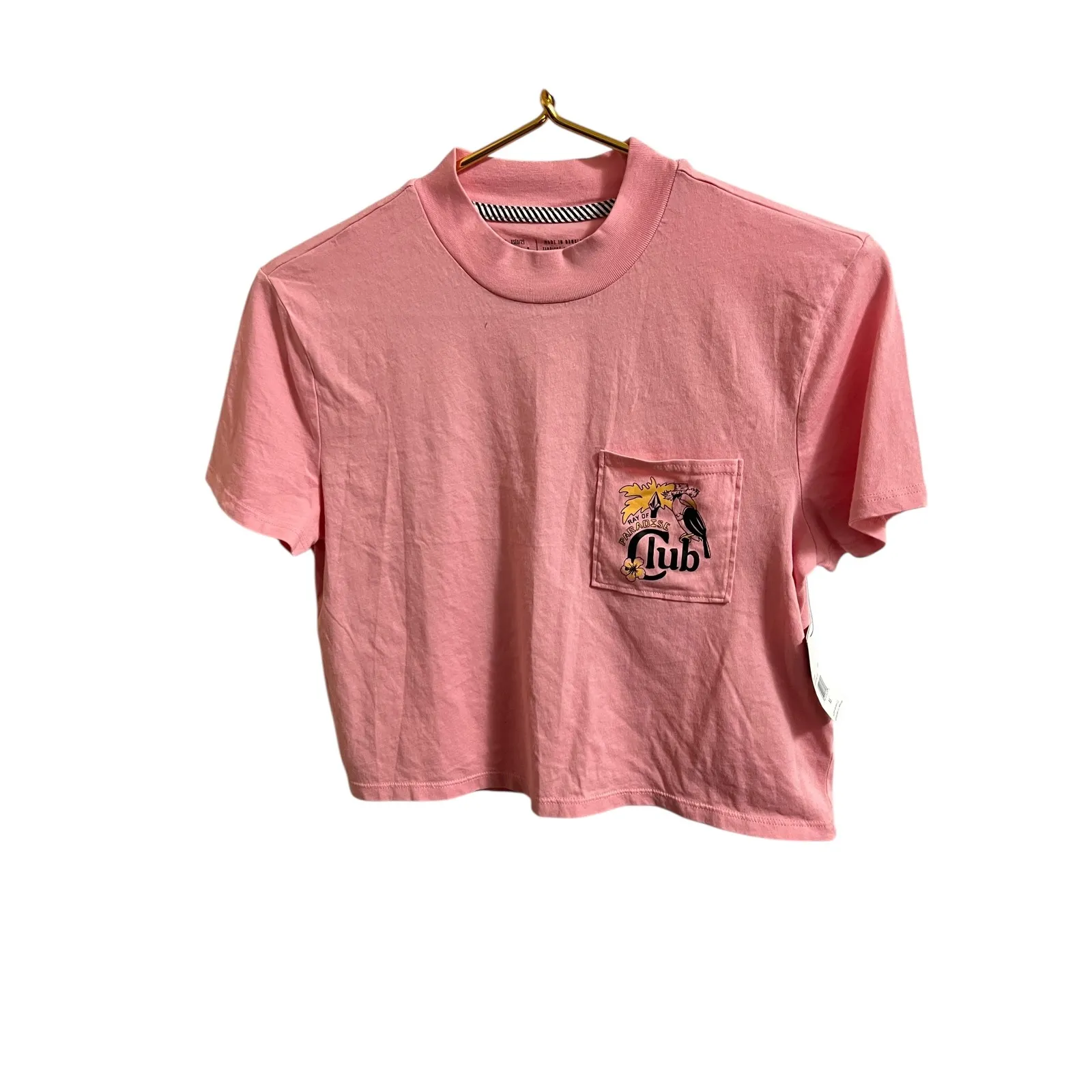 Volcom Pocket Dial Pink Short Sleeve Tee Womens XS Graphic Logo T-Shirt Casual - Image 3