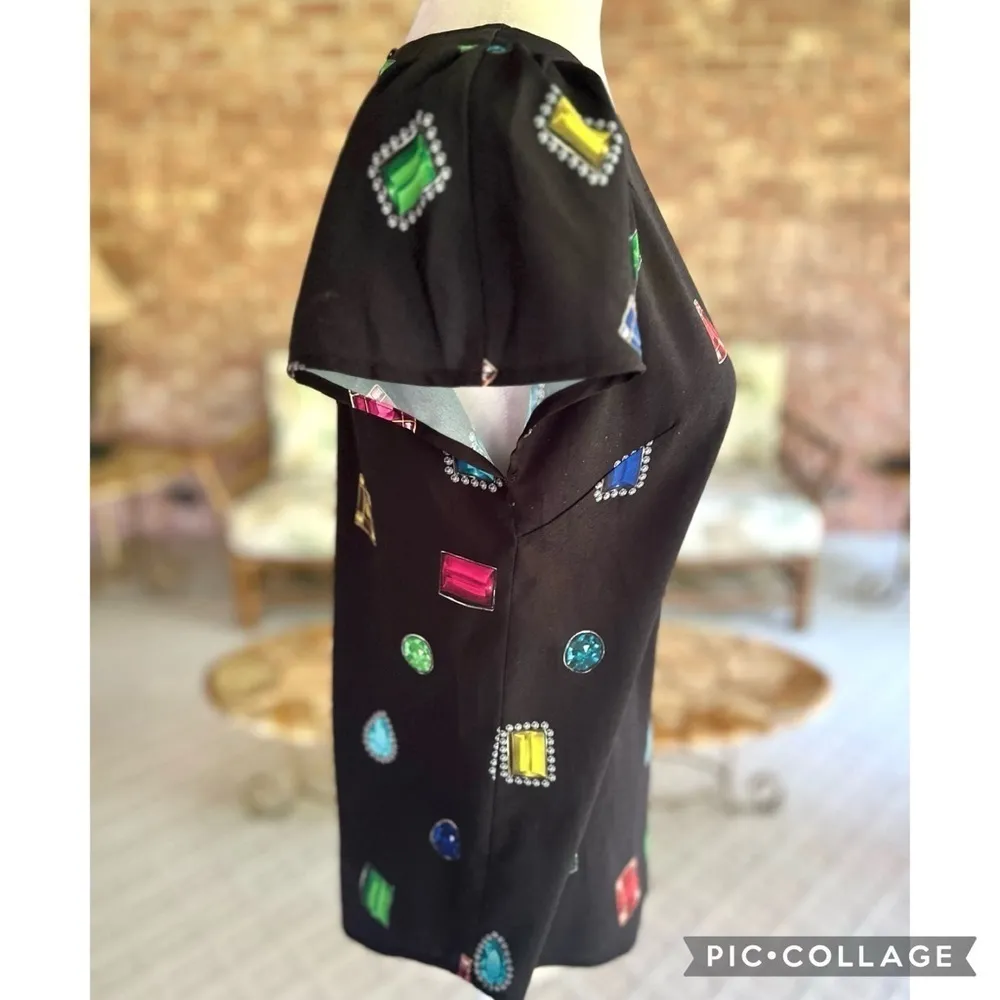 Cece by Cynthia Steffe Top Black Jewel Stone Short Top XS Cocktail Party Chic - Image 13