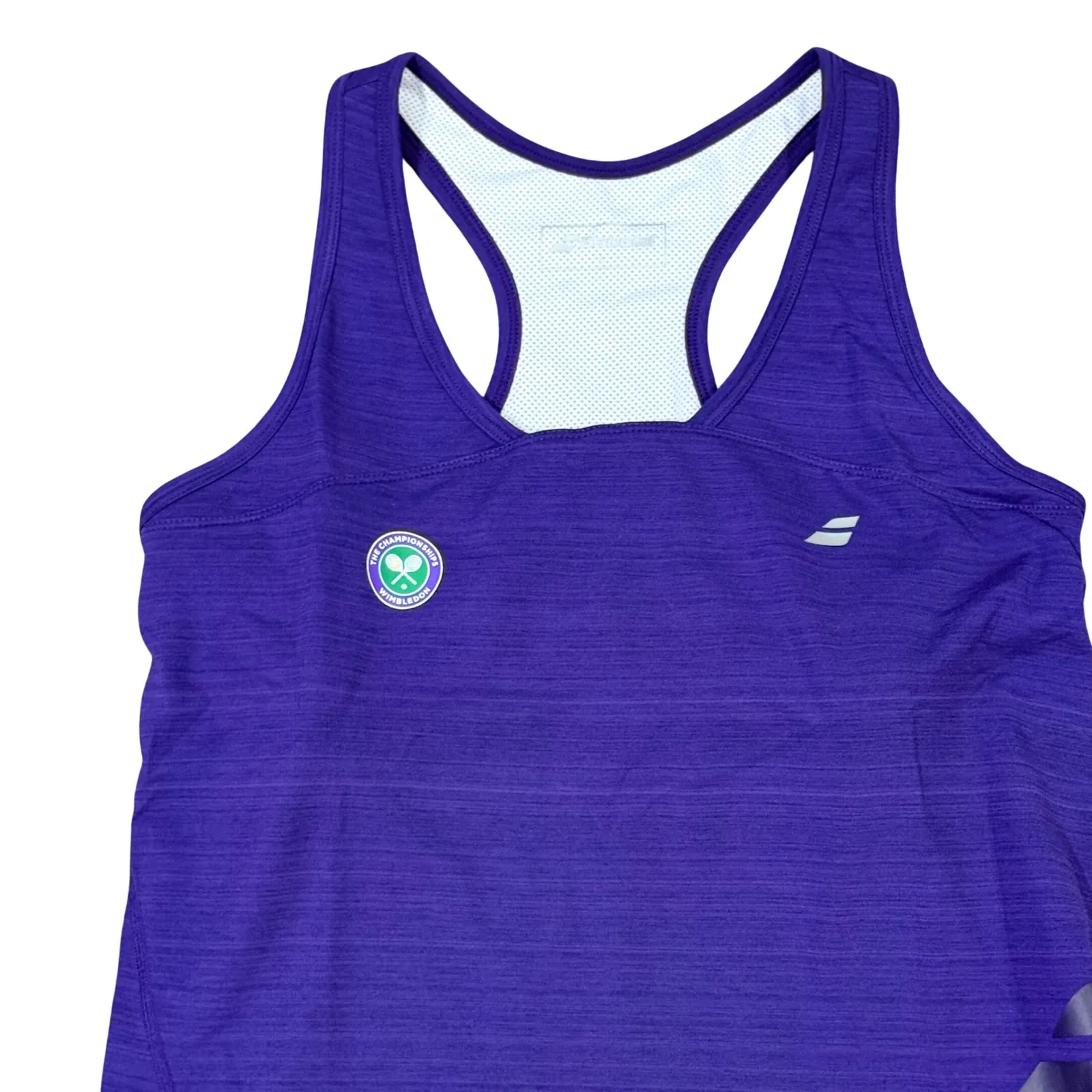 Babolat Women's Purple Wimbledon Tennis Tank Racerback Performance Top Large White - Image 4