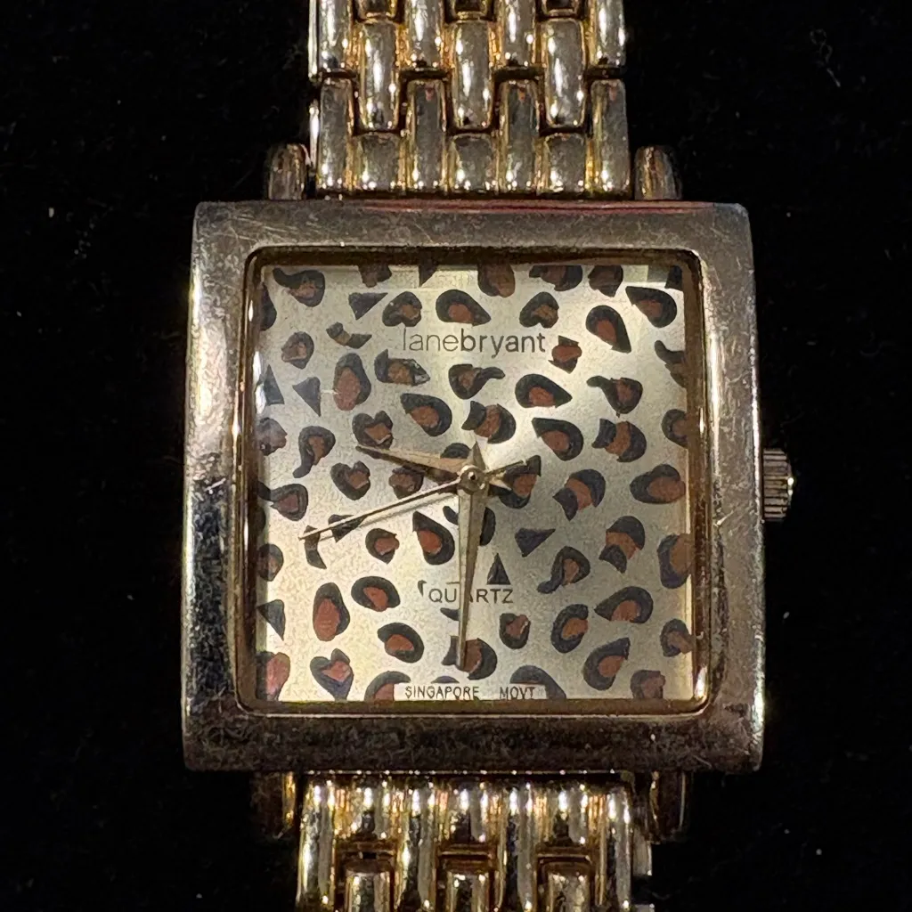 Lane Bryant Gold Leopard Print Women's Watch - Image 2