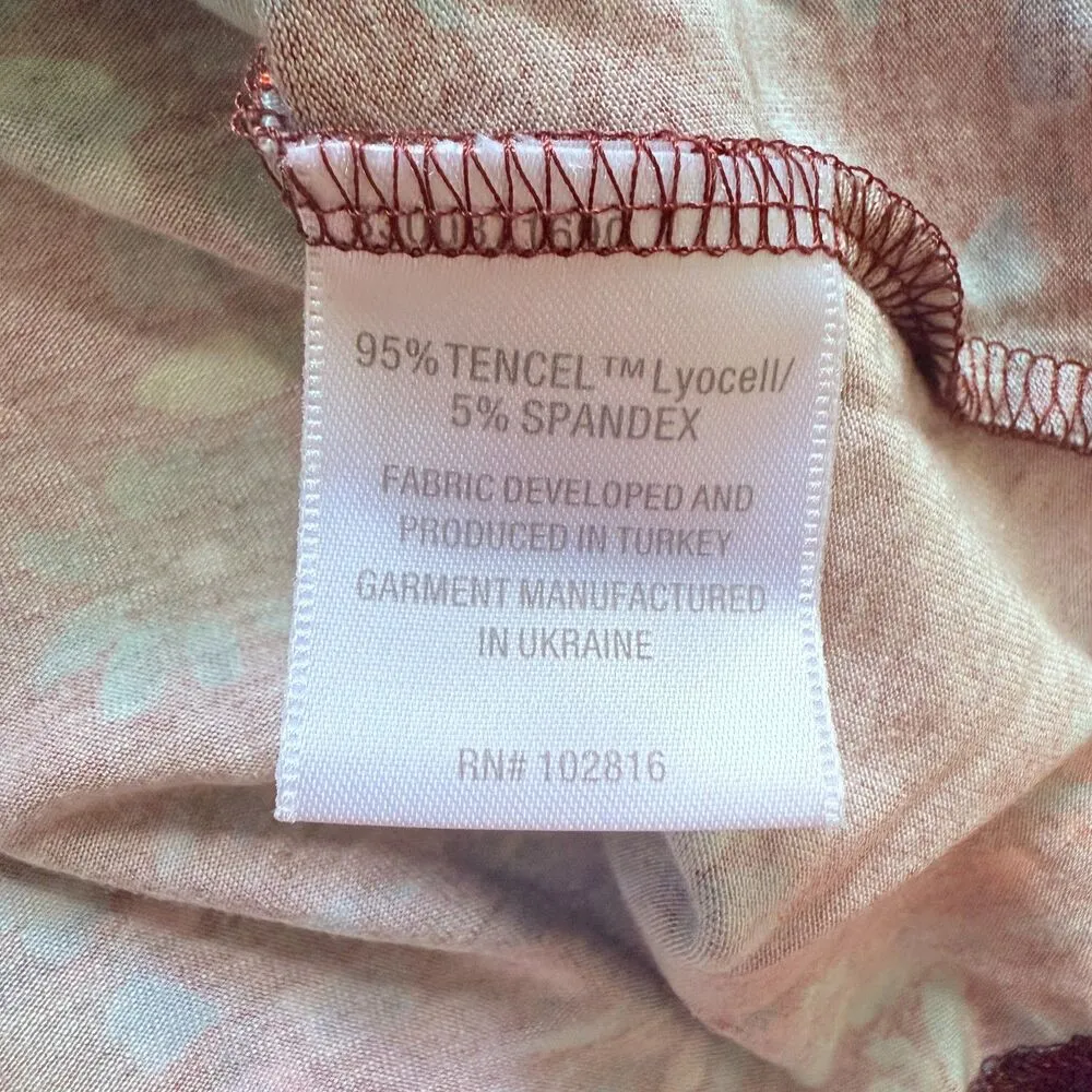 Garnet Hill Trapeze  Scoop Neck 3/4 Sleeve Tencel Soft Drape Casual Fit Dress M - Image 4