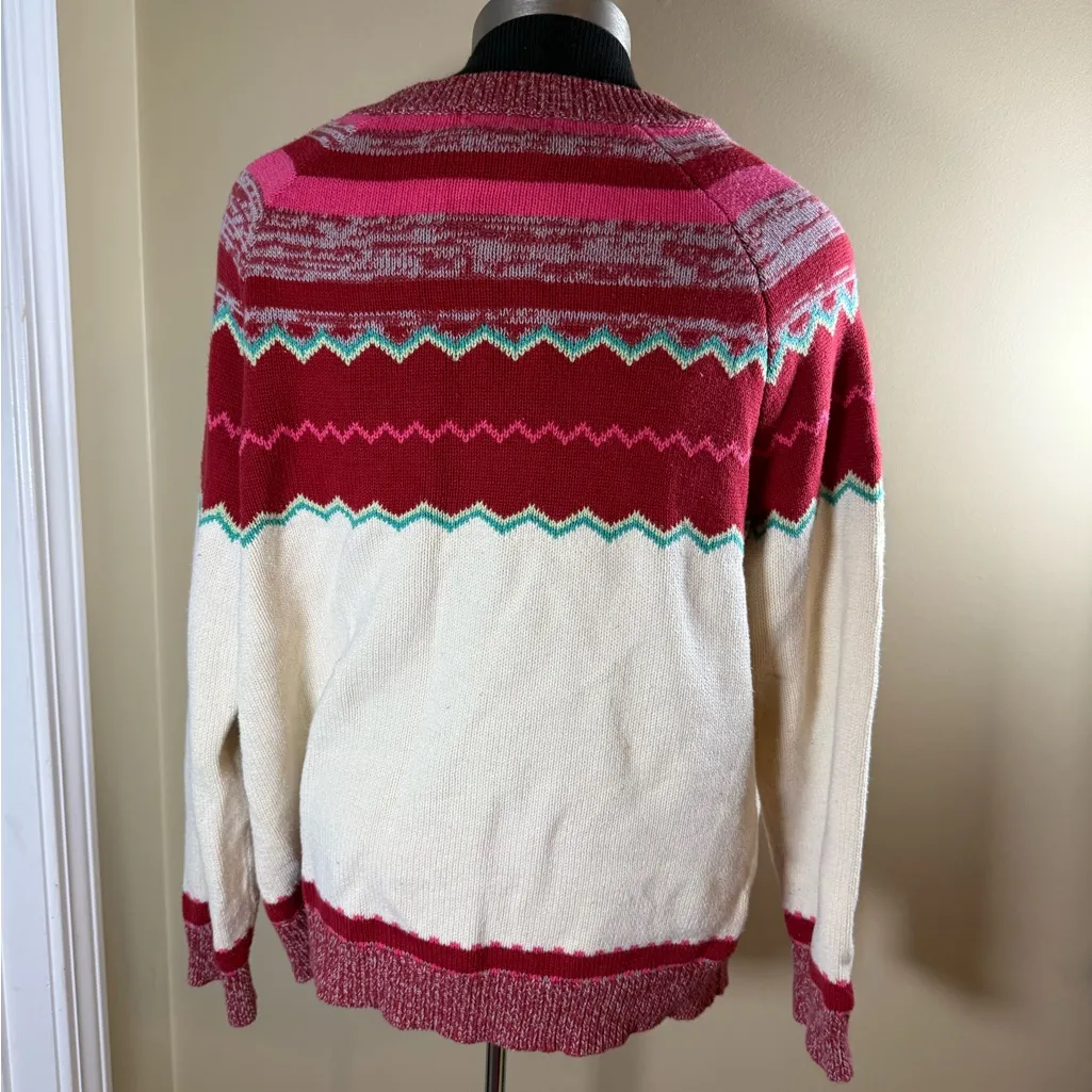 PARAGON Women's Red and Pink Patterned Cardigan - Image 2