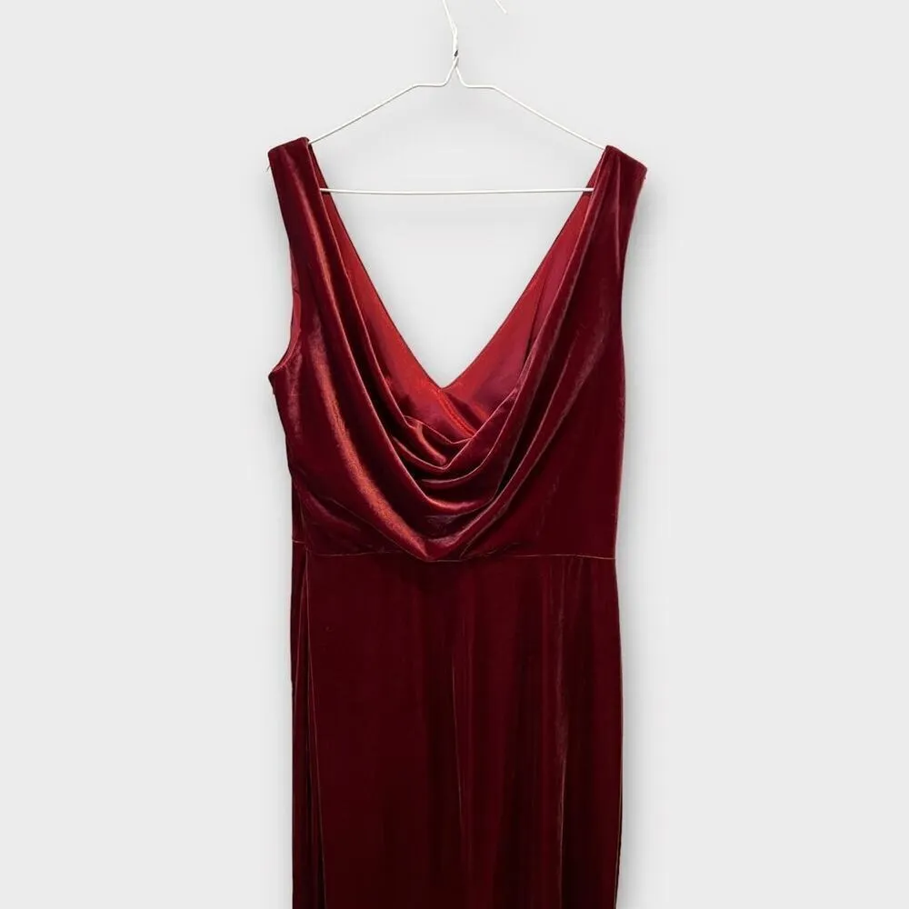 NEW Revelry Dakota Velvet Dress Size 16 Red - Image 6