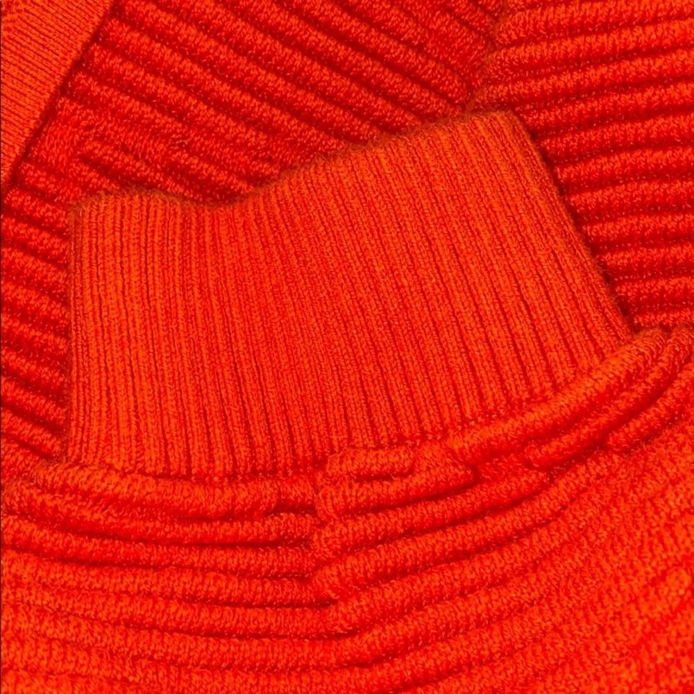 DIVIDED H&M size medium orange ribbed sweater pullover long sleeve zig zag - Image 11