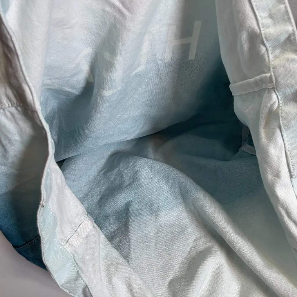 Athleta Tote Bag Gym Blue Ombre Large Cotton Canvas Shopping Bag 19 x 13 - Image 8