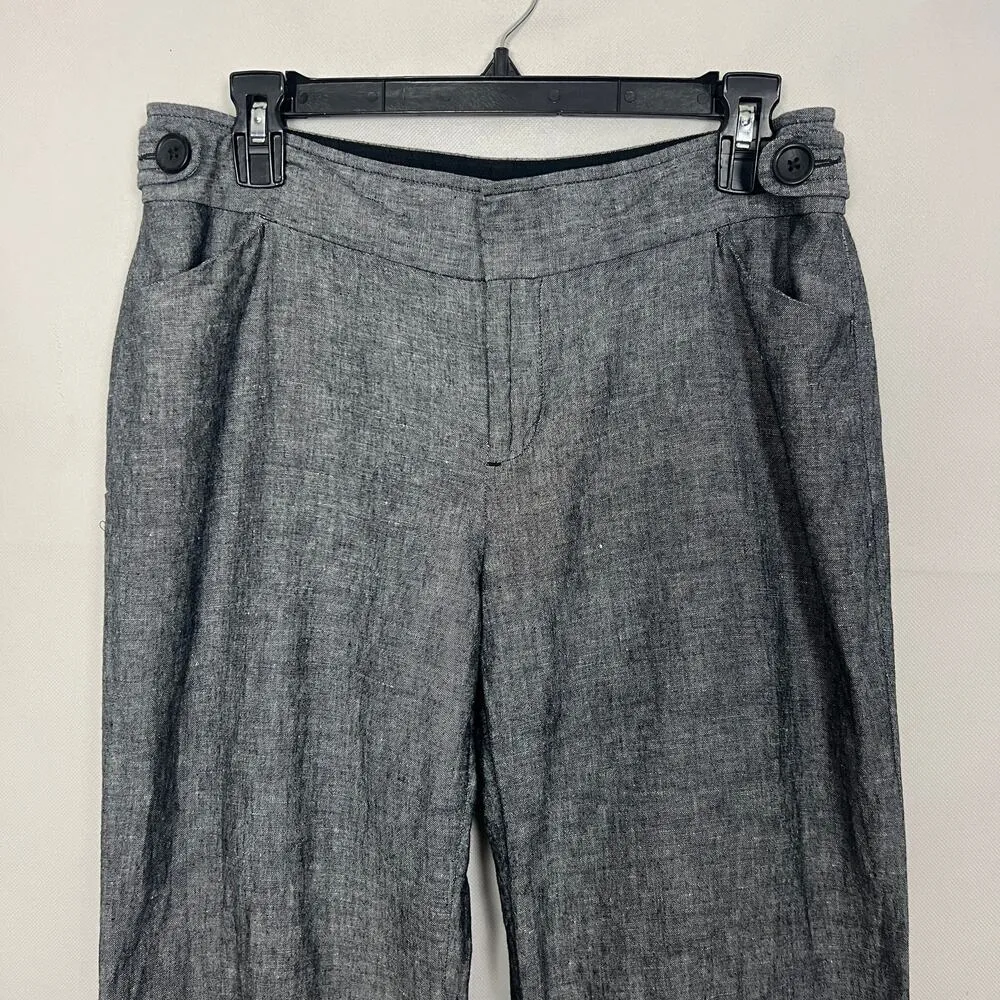 Banana Republic Womens Pants 8 Jackson Fit Linen Cotton Wide Leg Coastal Preppy - Image 3