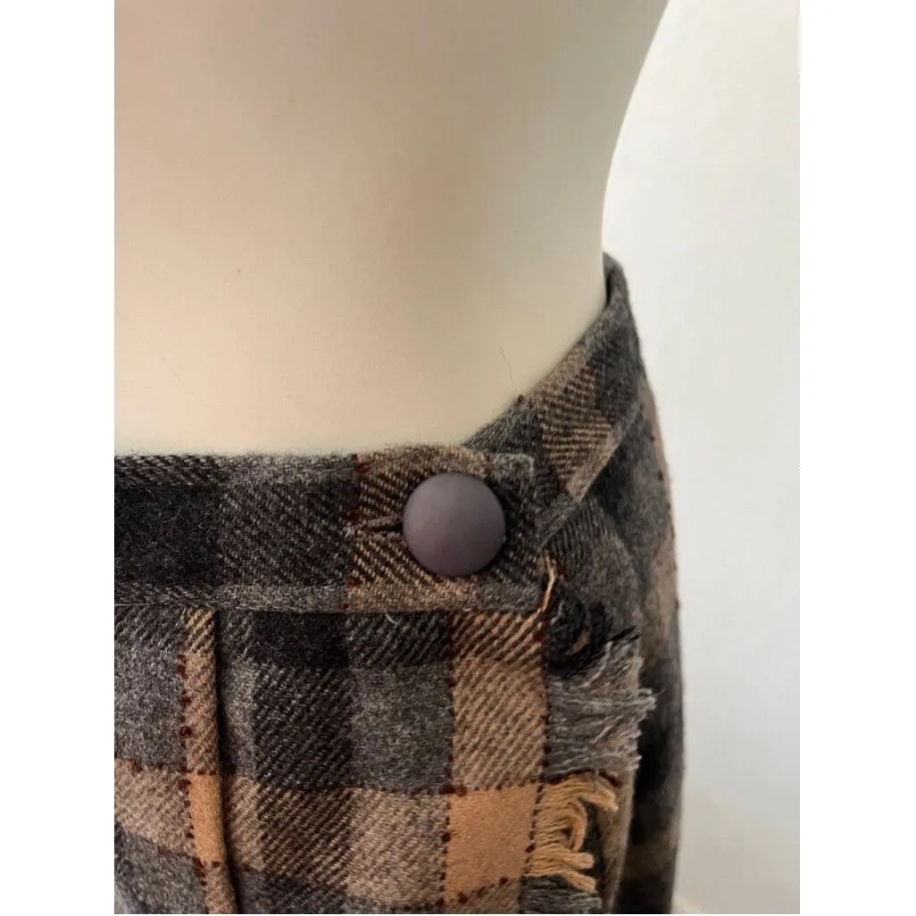 Vintage 80s Womens wool plaid romantic equestrian skirt suit Size S scarf rustic - Image 12
