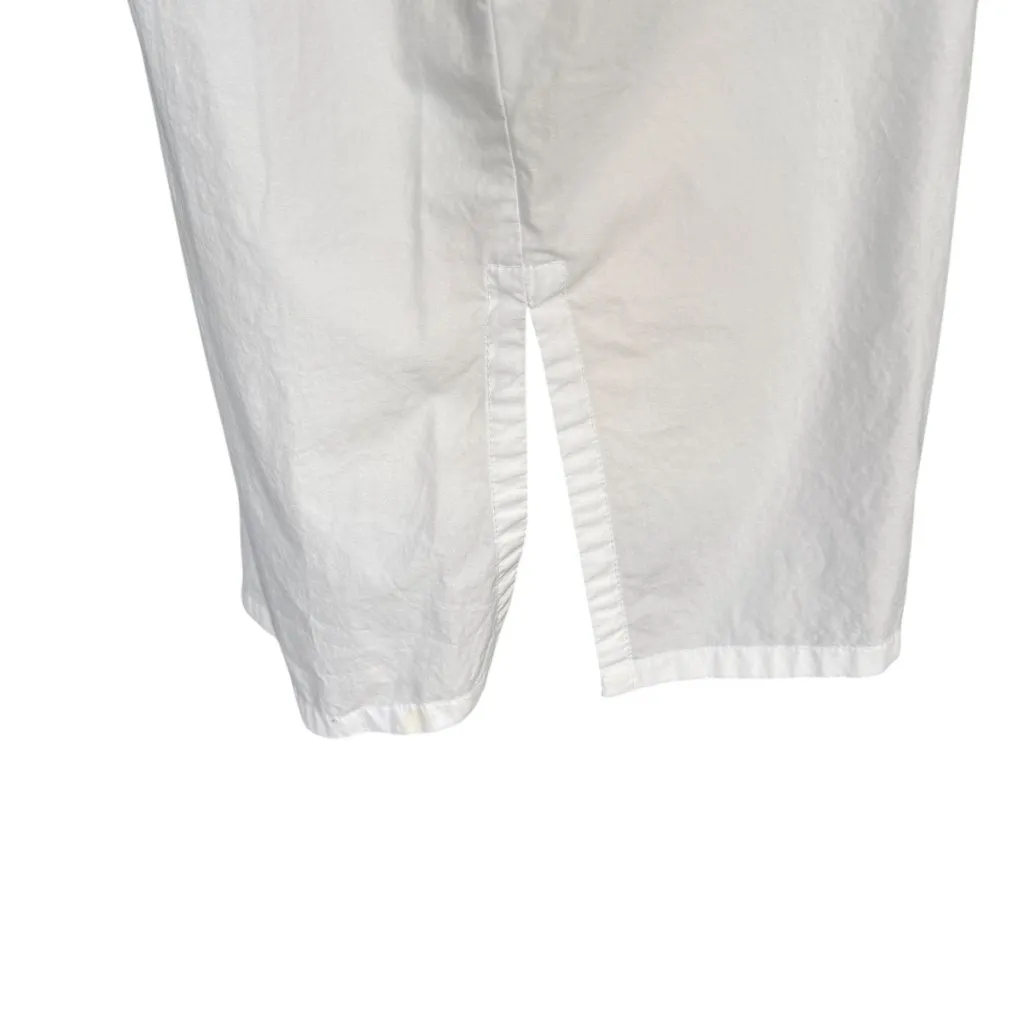 Loft The Softened white long sleeve half button down shirt women's size small - Image 6