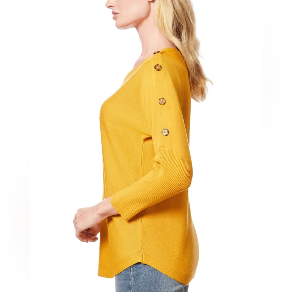 Melissa‎ Paige Button-Sleeve Boat-Neck Sweater size M - Image 6