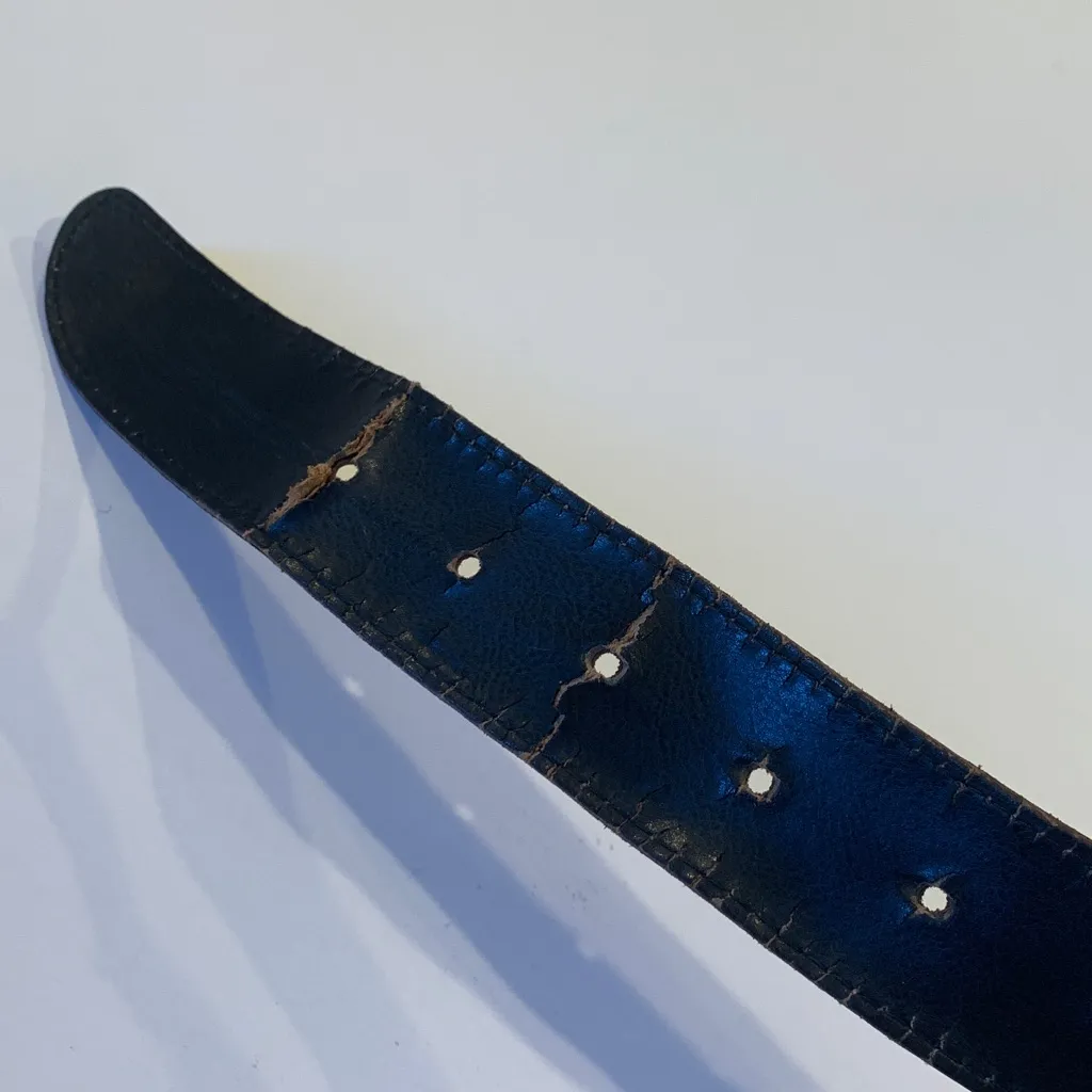 Vintage The Place at JM Croc Embossed Brown Leather Belt Women’s Small - Image 8