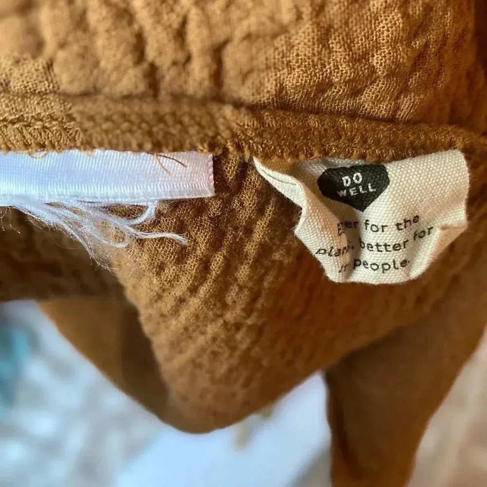 Madewell Peplum Textured Gauze Blouse Cottagecore Spring Summer Boho Openback XS - Image 7