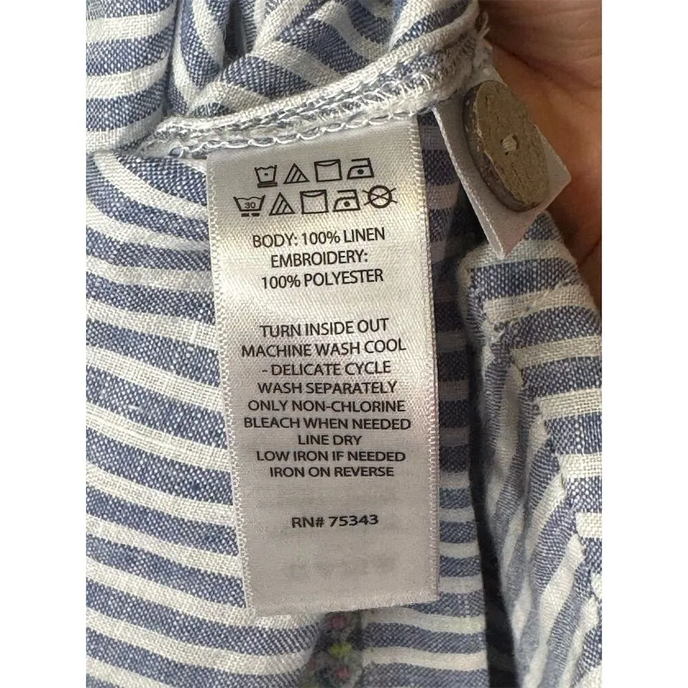 C&C California Women's S Blue Striped Cap Sleeve Blouse Casual Top - Image 9