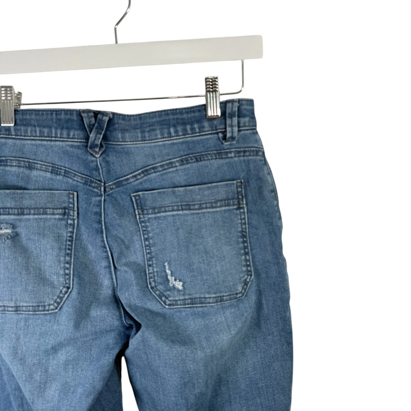 Democracy "Ab" Technology Crop Flare Jeans Medium Wash Stretch Hi Rise Womens 4 - Image 5