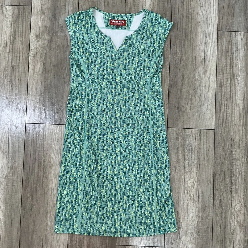 Simms Fishing Dress Sun Protection Lightweight Travel Casual Green Size S‎ - Image 2