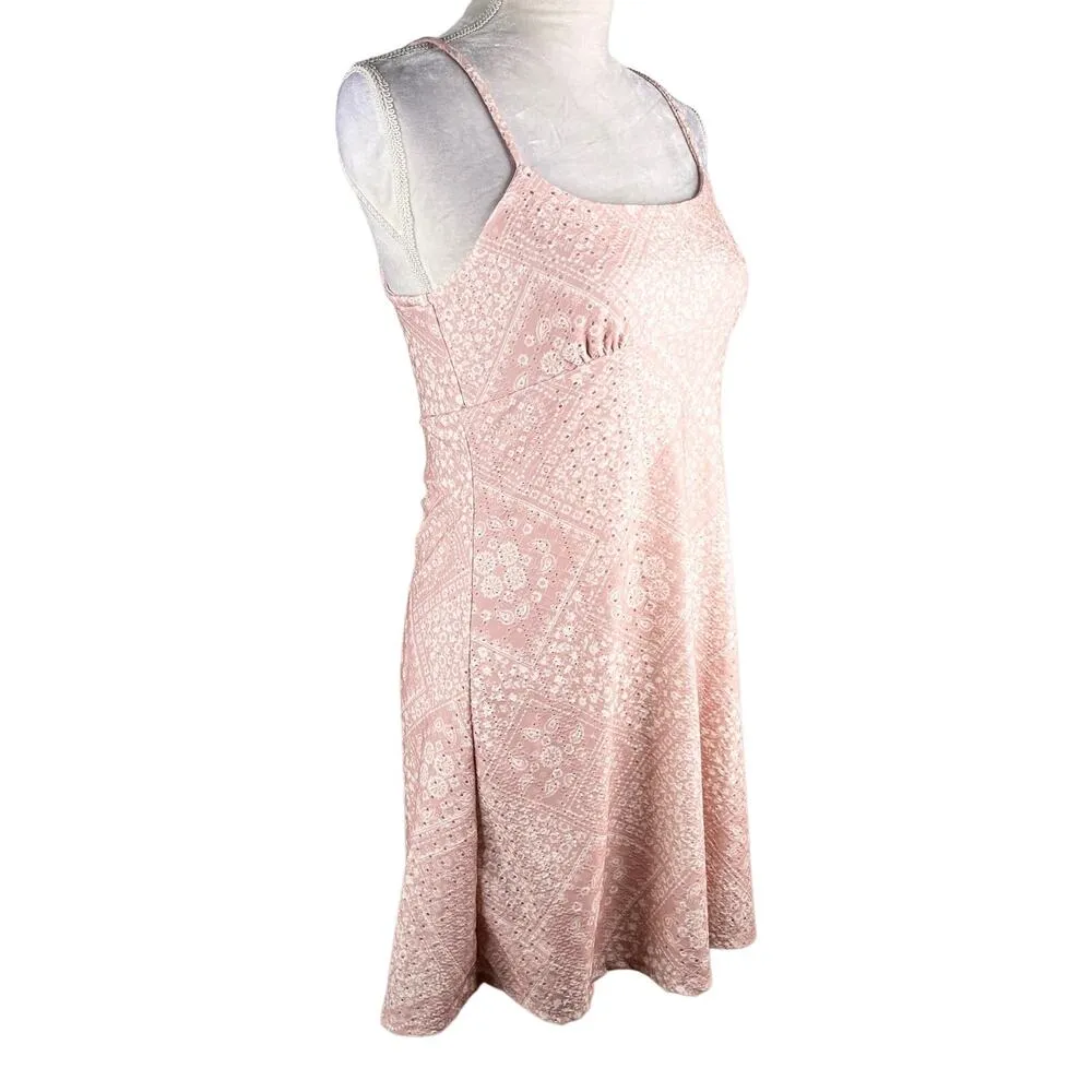 Altar'd State Dress M Pink Cream Adjustable Straps Mini Lined - Image 9