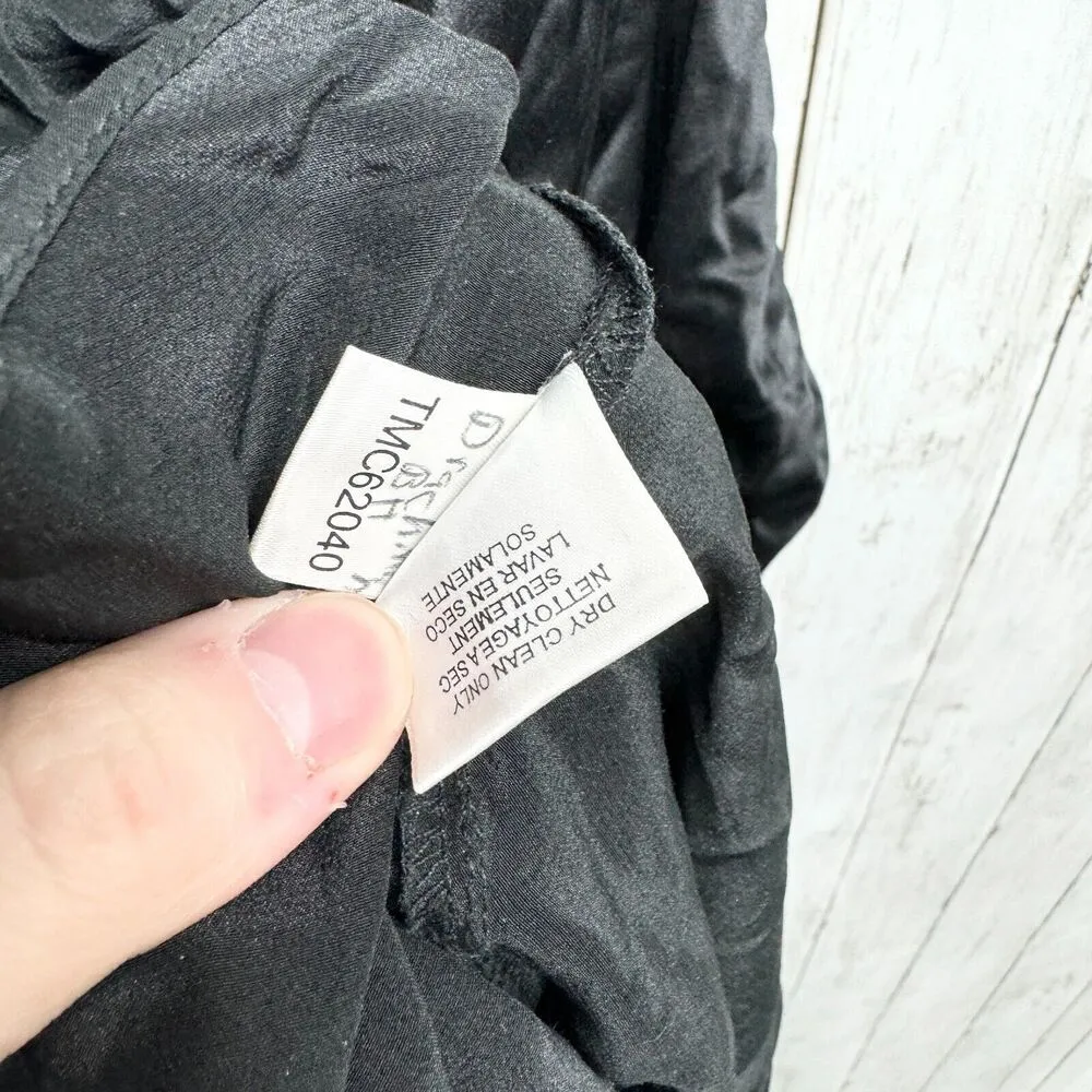 BCBGMaxazria Dress Women Size 4 Black Shimmer Open Back Halter Sexy 100% Silk - Image 4