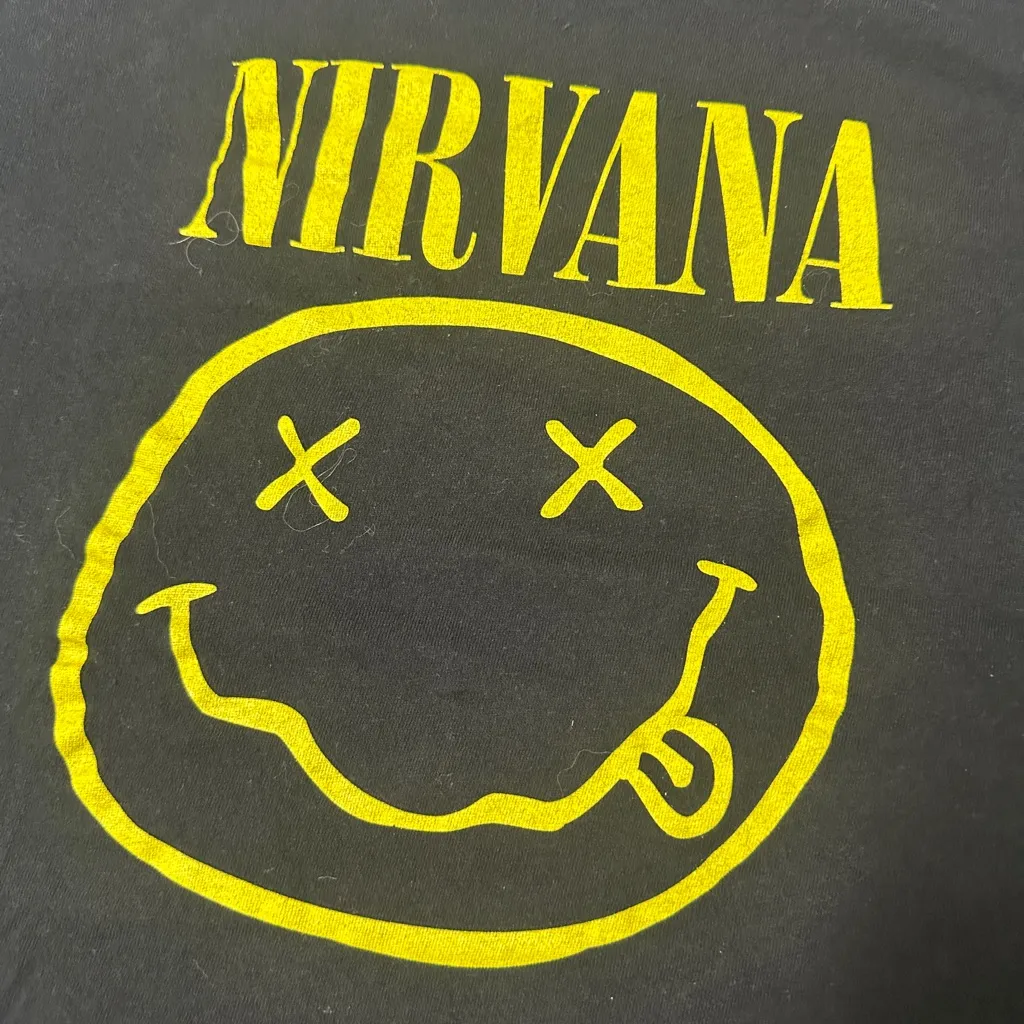 NIRVANA black Smiley Face Graphic Tee Shirt size XL - Image 4