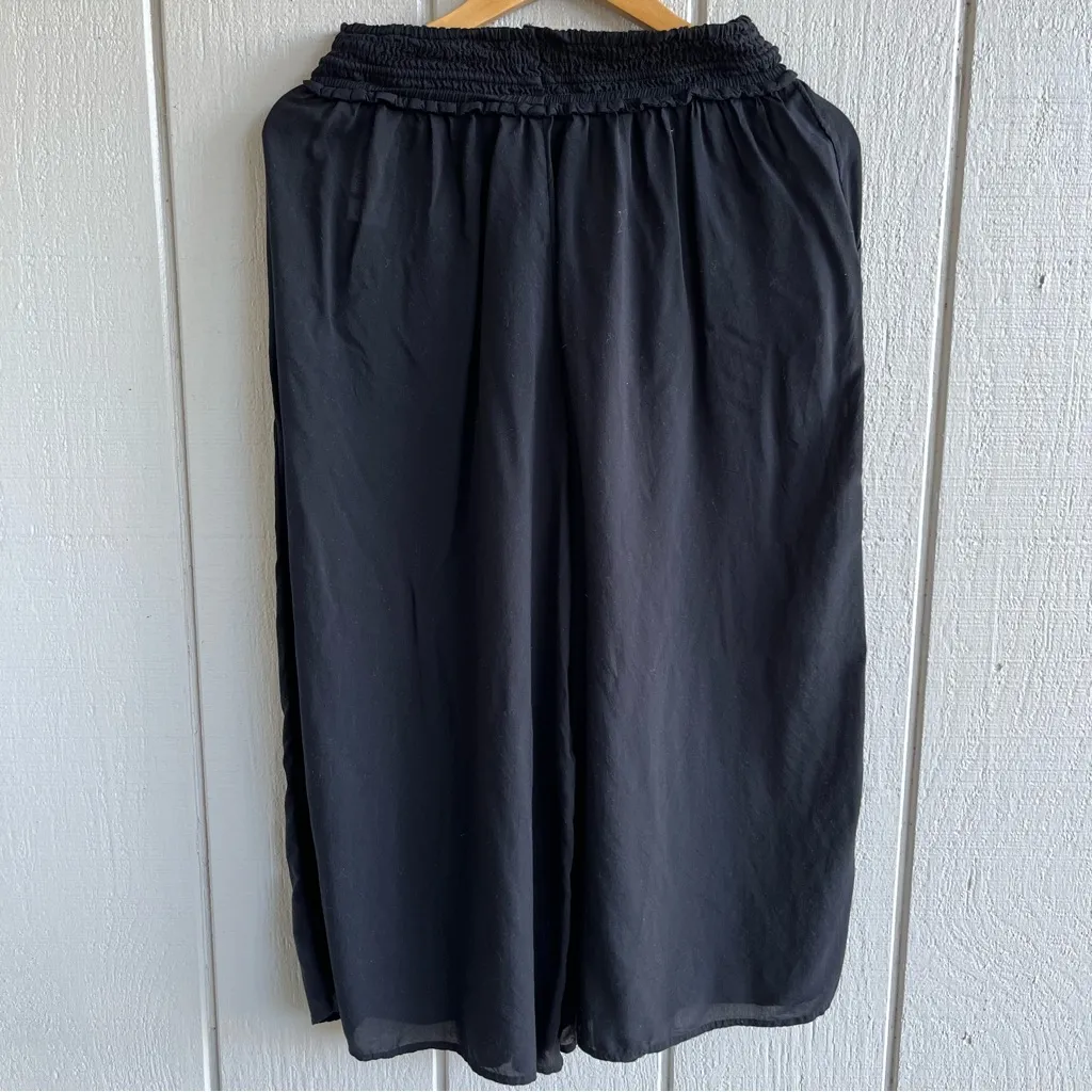 Aritzia Wilfred Nanterre Wide Leg Flowy Crop Pants Gauchos in Black Size XS - Image 6