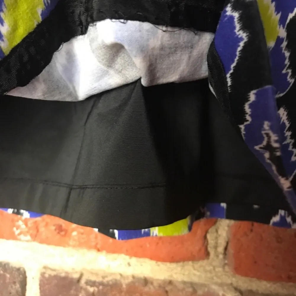 Geometric Blue Green Pencil Work Skirt 12 - Image 3