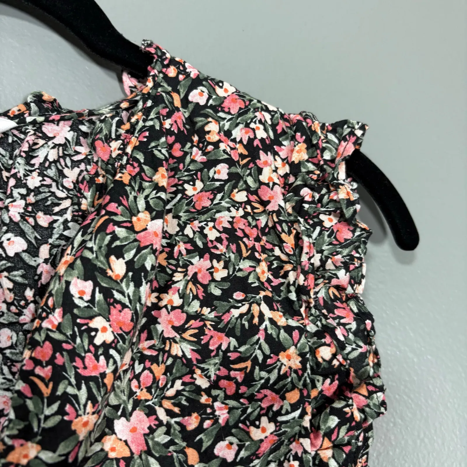 BB Dakota Steve Madden Women's Black & Pink Calico Cottagecore Top - Image 2