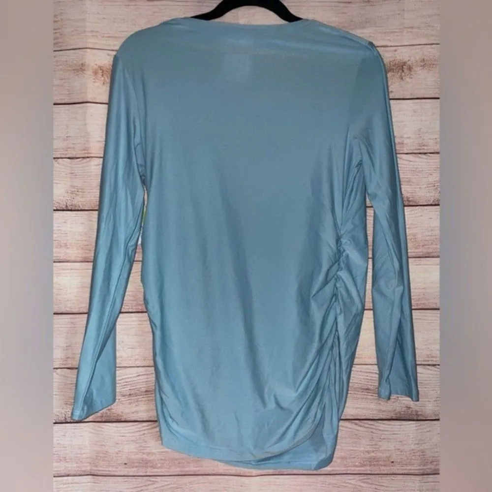 NWT Time and Tru Womens Maternity Long Sleeve‎ T-Shirt Size Small 4-6 Turquoise* - Image 10