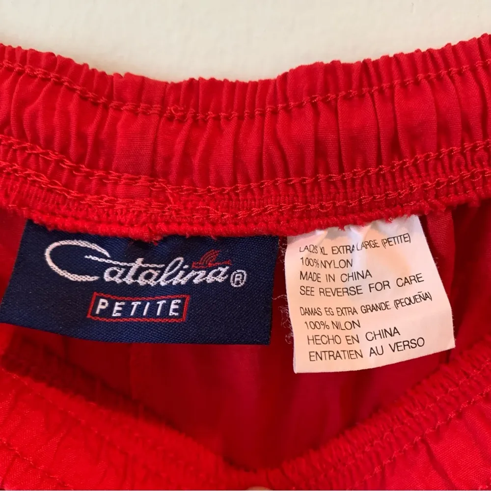 Red Vintage Catalina Petite Windbreaker Athletic Nylon Pants XL XLP - Image 4