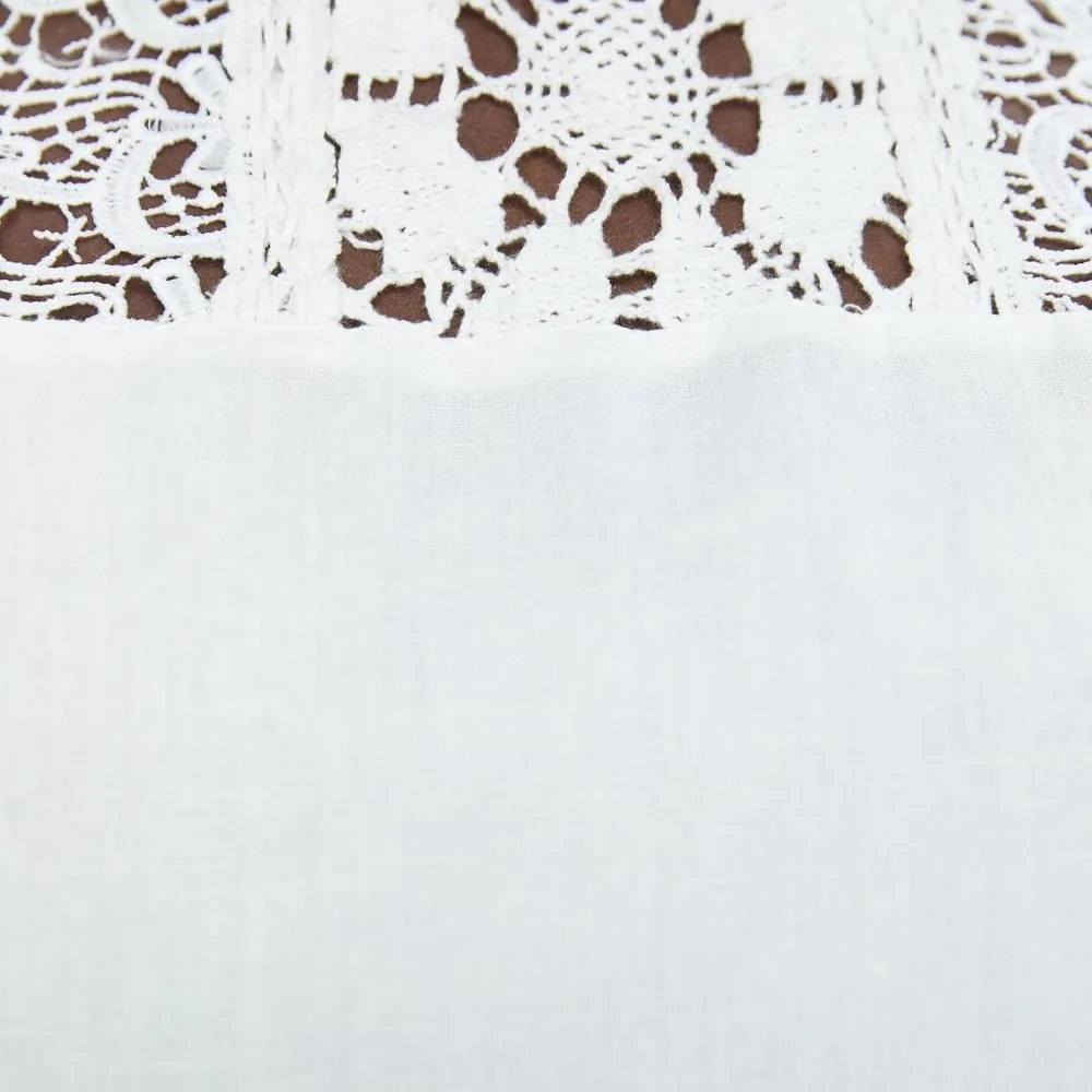 NWT Zara Combination Top Lace Contrast Linen - Image 8