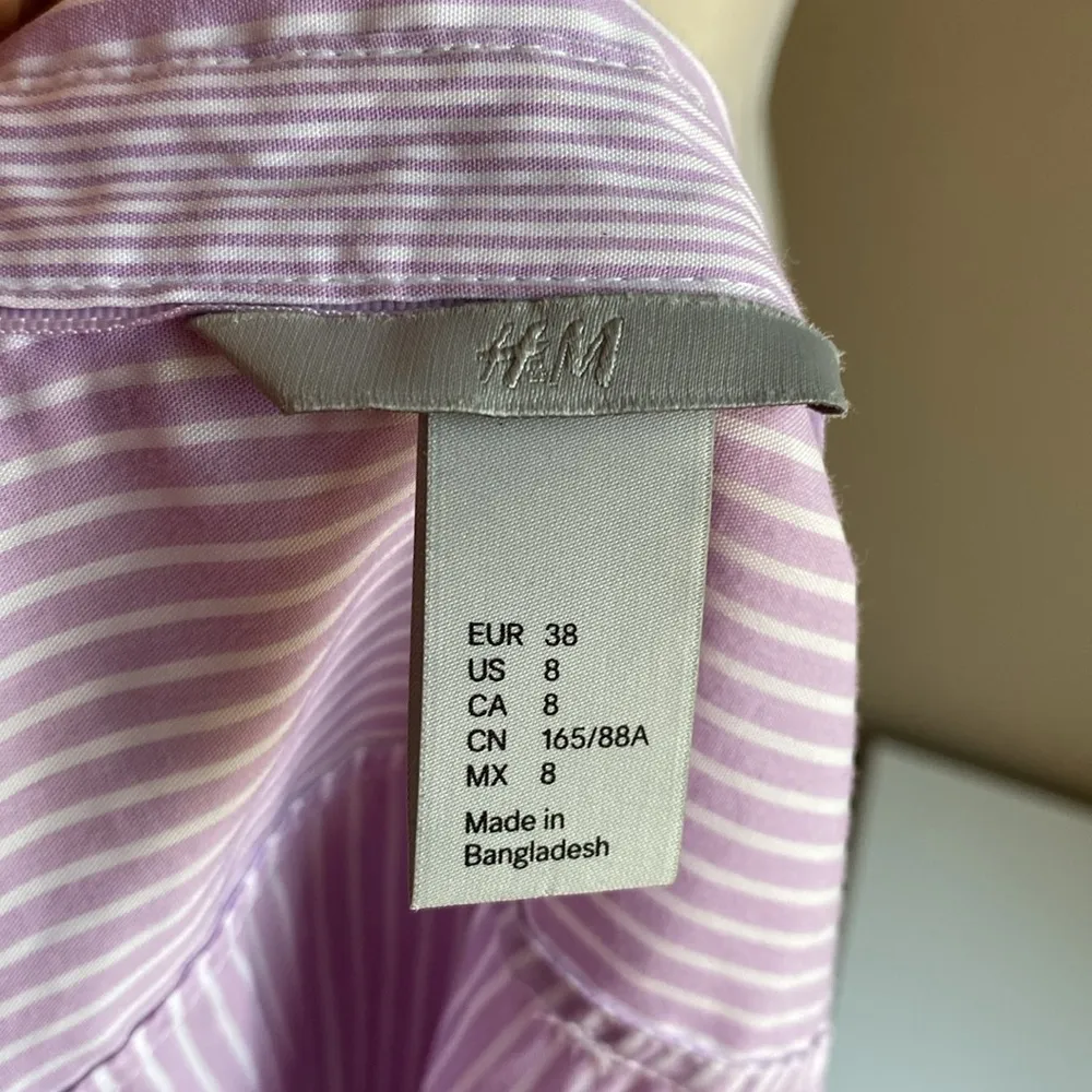 Lilac lavendar purple striped button down dress shirt size 8 H&M - Image 7