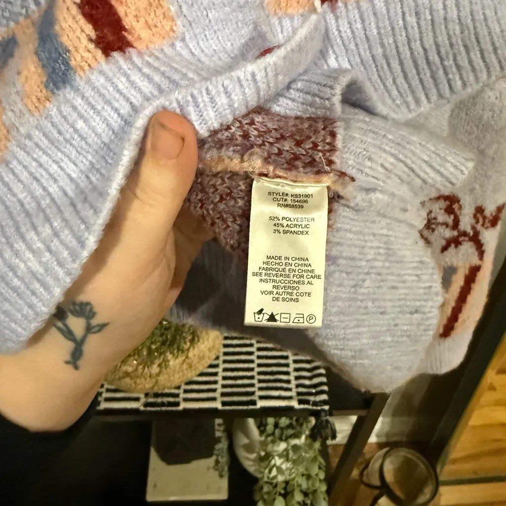 KUT From The Kloth Patchwork Knit Cardigan – Size L - Image 8