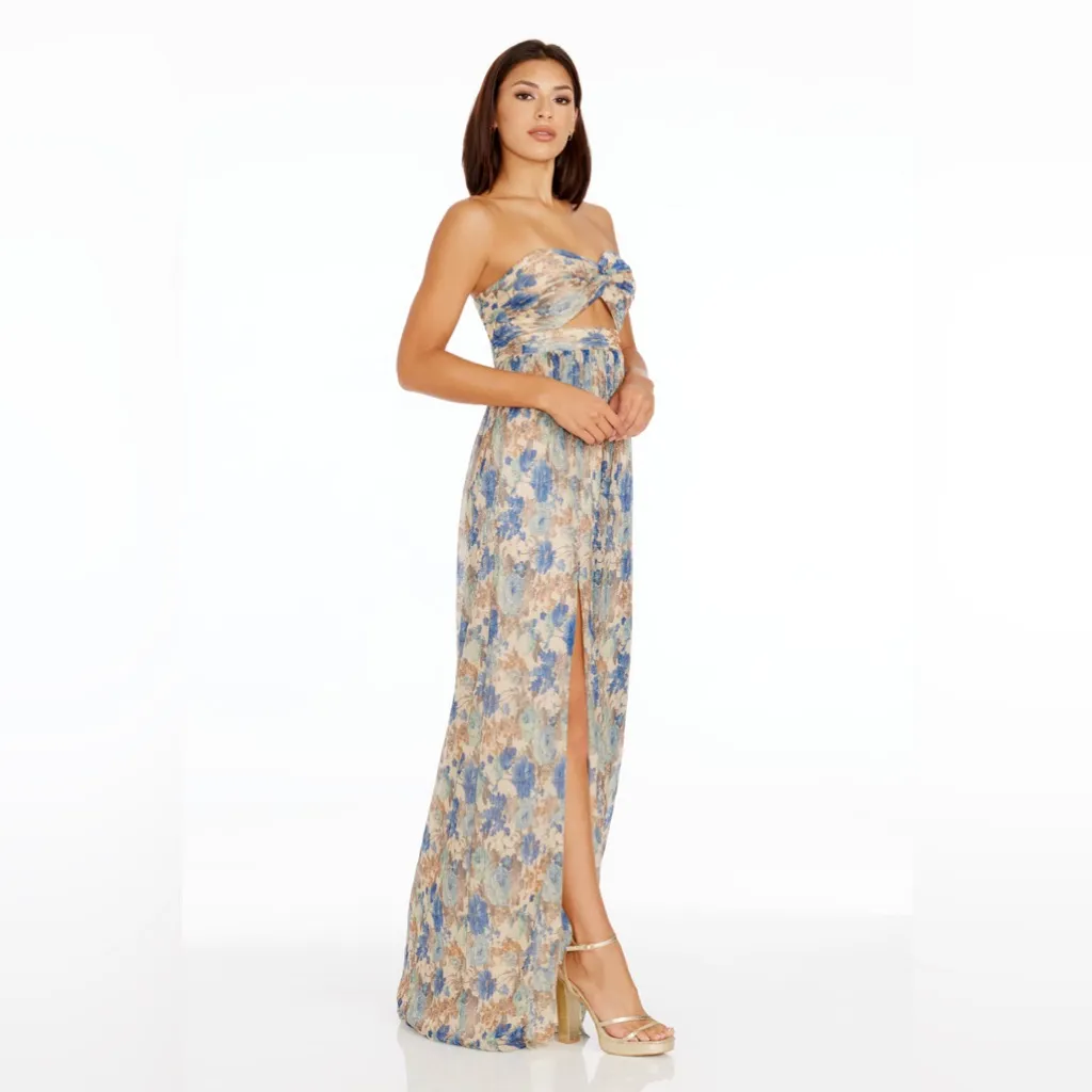 Dress The Population Angelique Gown in Cobalt Multi M - Image 4