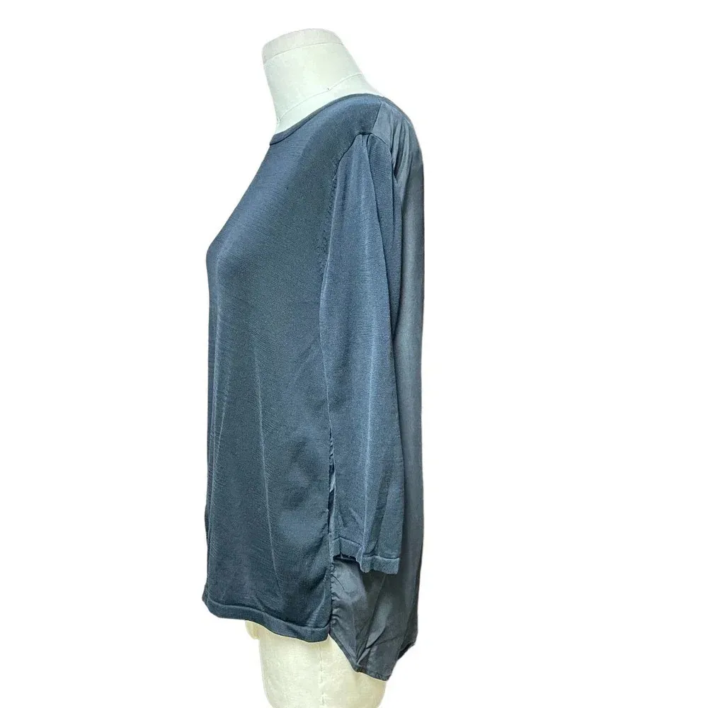 COS Black Silk Button Back Lightweight Knit Sweater Size Small‎ - Image 4