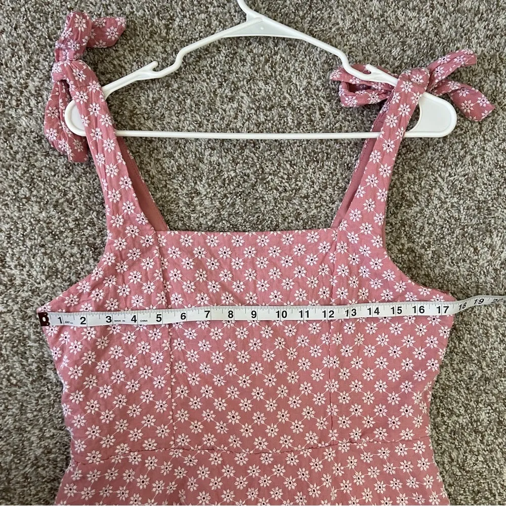 Trixxi Pink White Floral Mini Dress Tie Detail Summer Spring XL Large - Image 8