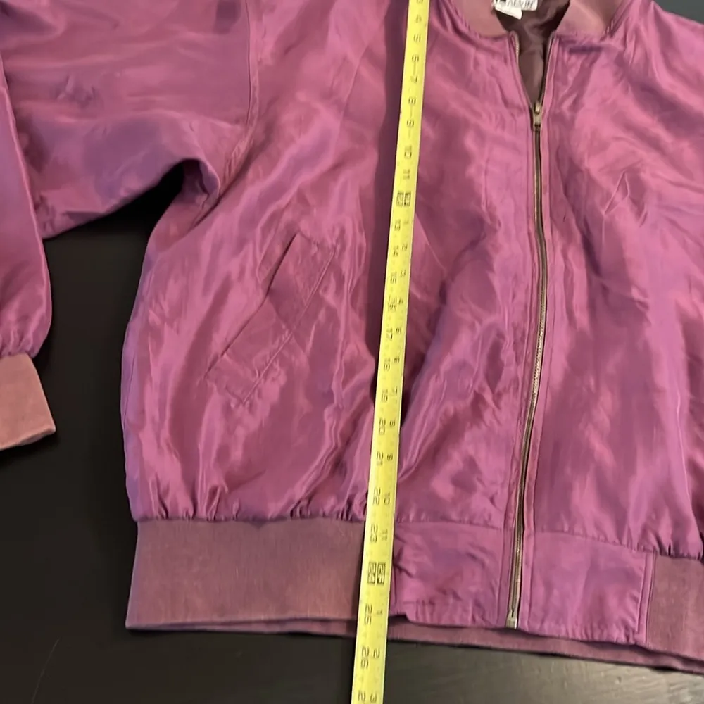 Vintage Alvin silk bomber jacket Purple Size L - Image 3