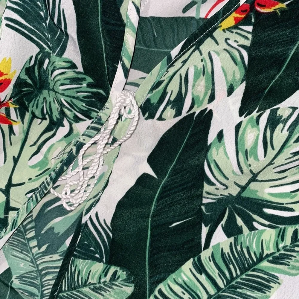 Rachel Zoe Leaf Green Printed Maxi Kimono Open Cardigan OS Rachel Zoe OS - Image 5