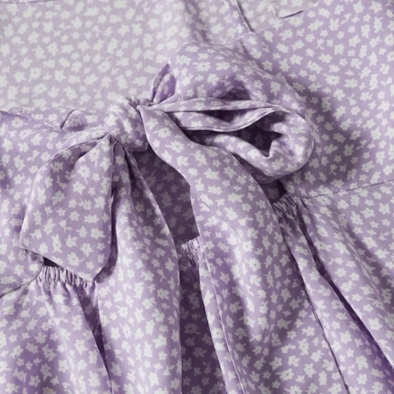 Mango MNG Purple Floral Sleeveless Cami Camisole Midi Slip Tank Dress Size M - Image 5