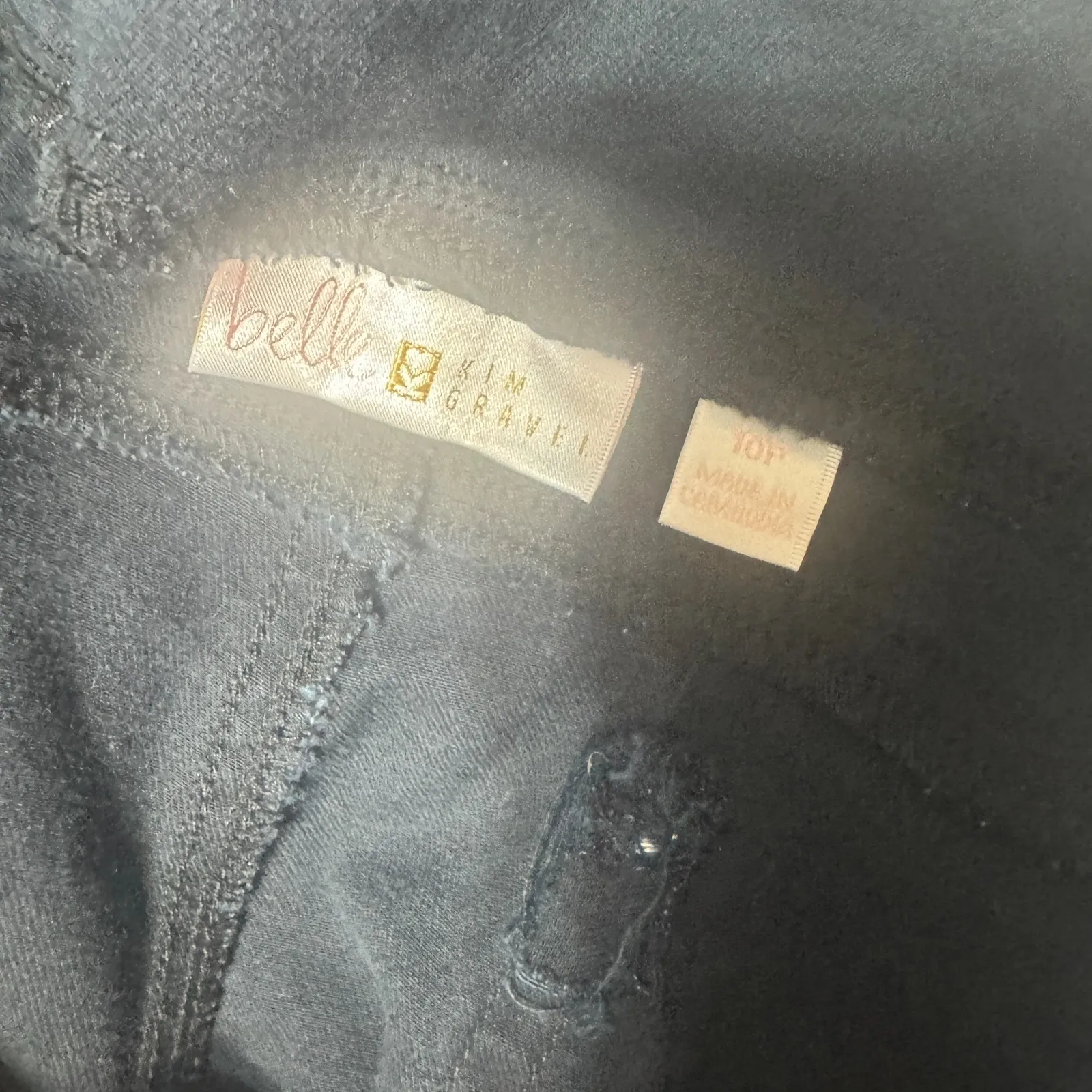 Belle Kim Gravel Black jeans Kick Flare 10 Petite Pull On Pants career Size 10P - Image 7