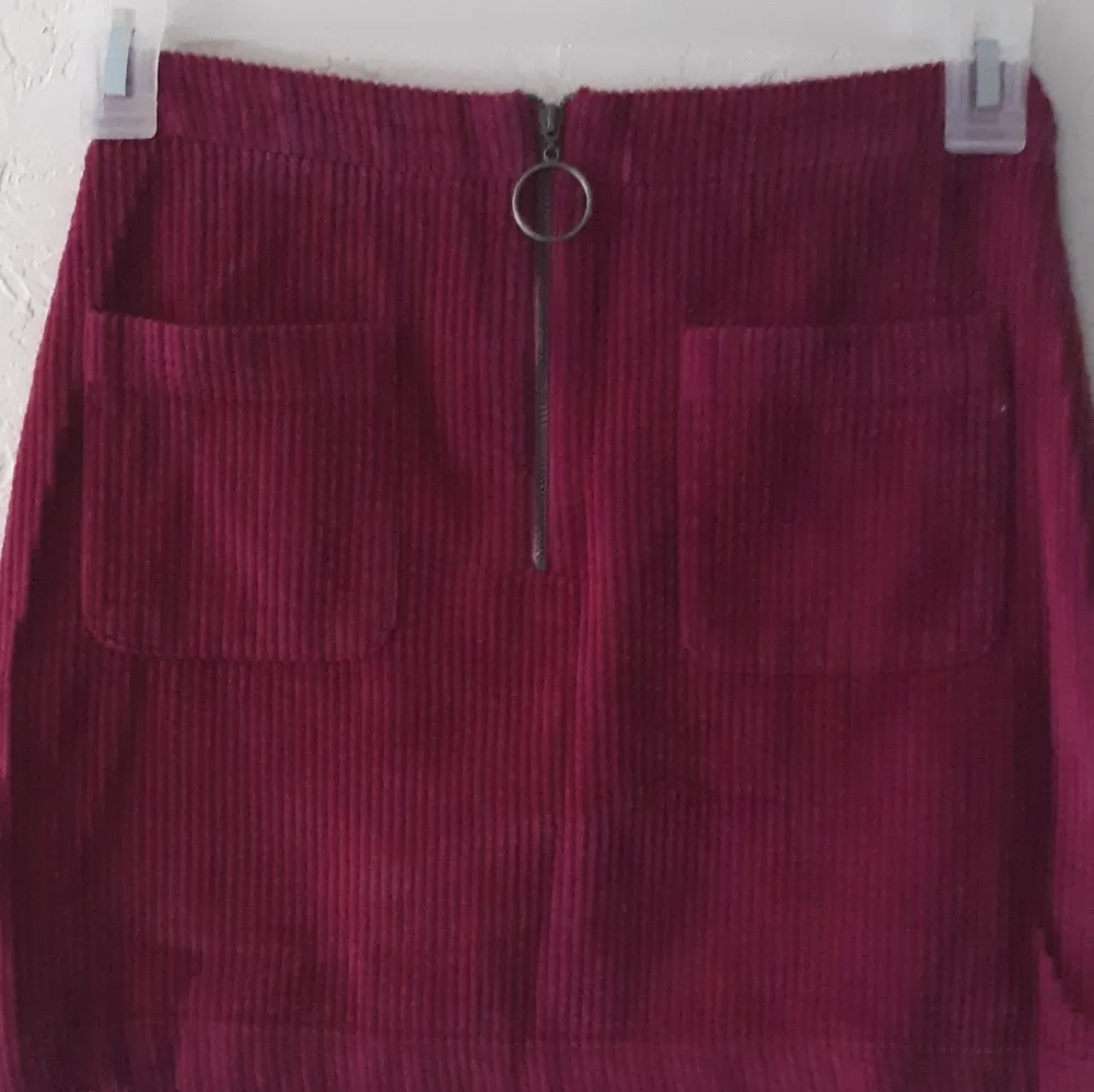 Wild Fable Skirt Womens Size Extra Small XS Pink Half Zip Corduroy Mini Short - Image 7