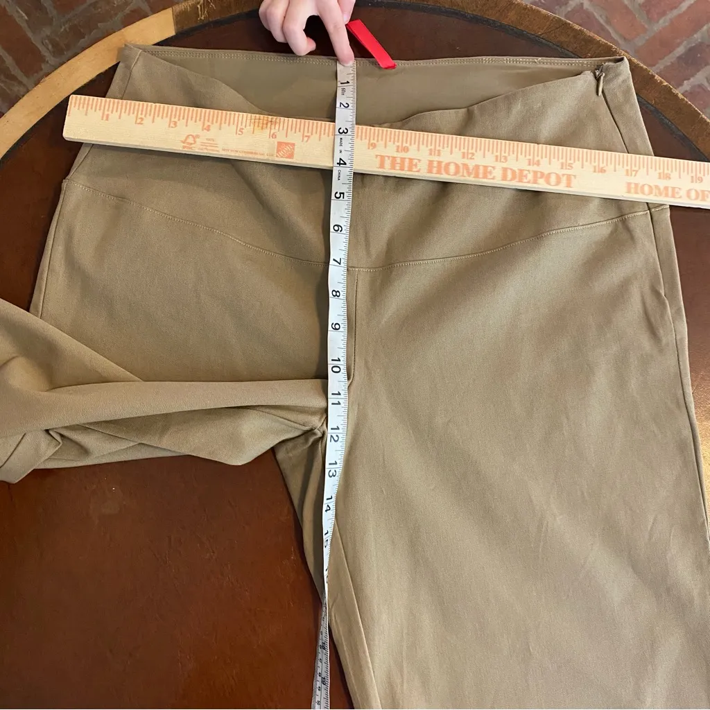 Ruby Ribbon‎ Stretch signature Woven Khaki Tan Side Zipper Pants slimming large - Image 5