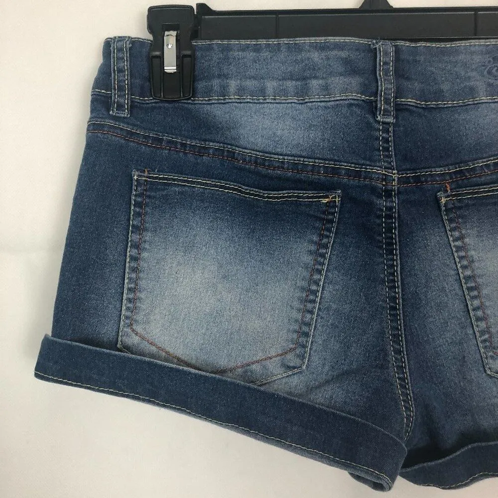 Vintage Indigo Rein Forever Size 5 Denim Shorts Y2K Low Rise Coquette Western - Image 6